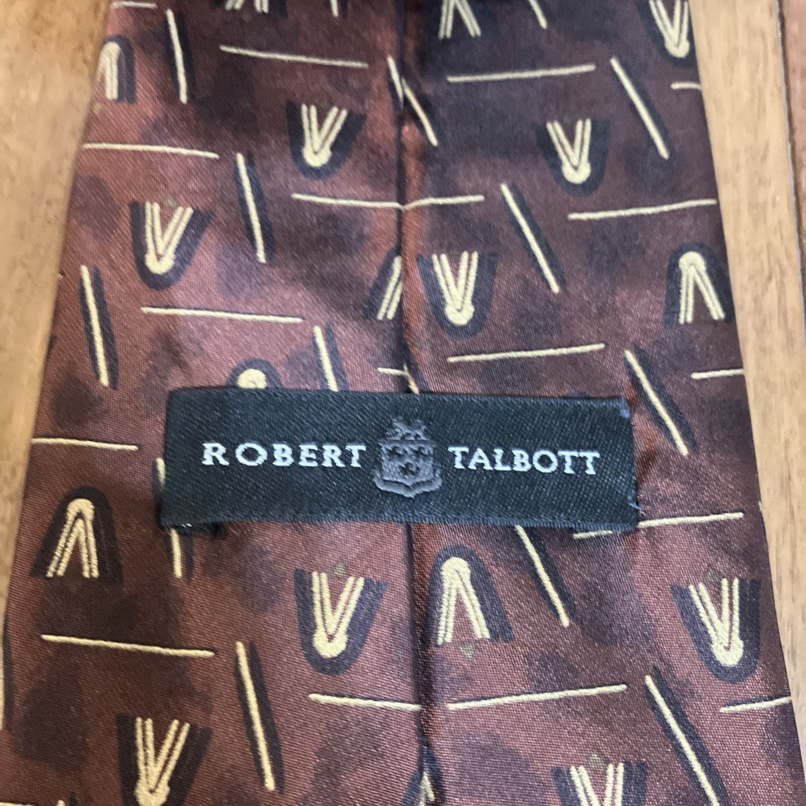 Robert Talbott ROBERT TALBOTT Men's Silk Necktie USA Bronze Modernist Prom Size ONE SIZE - 4 Thumbnail