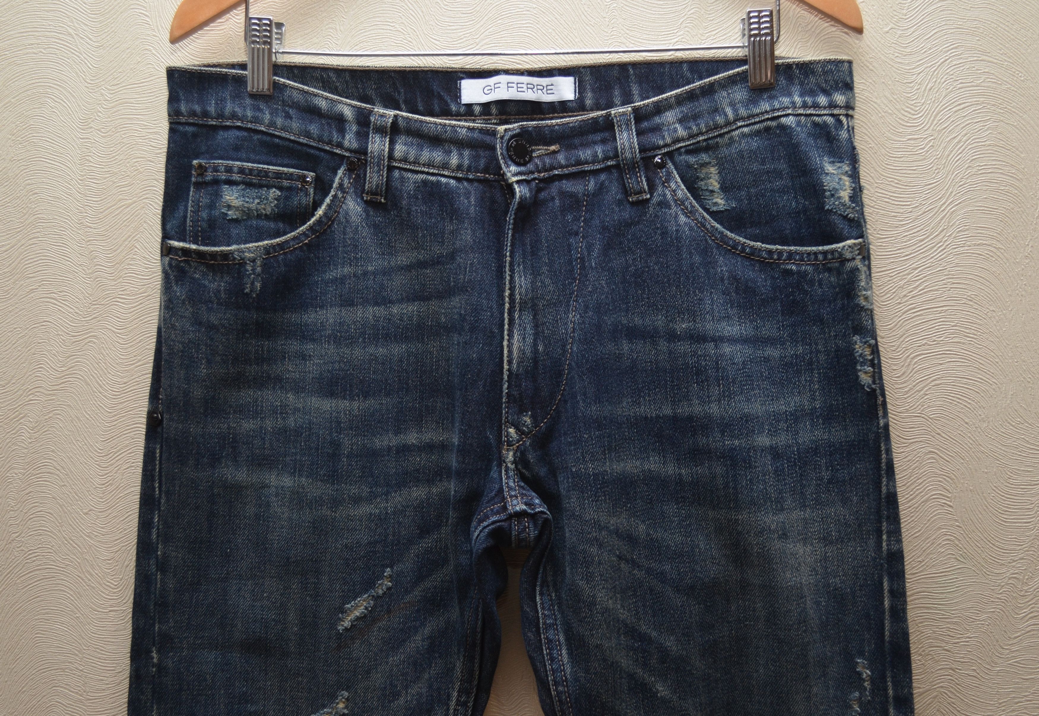 Gianfranco Ferre × Vintage Vintage Gianfranco Ferre Distressed Jeans Size W33 RARE y2k Size US 33 - 2 Thumbnail