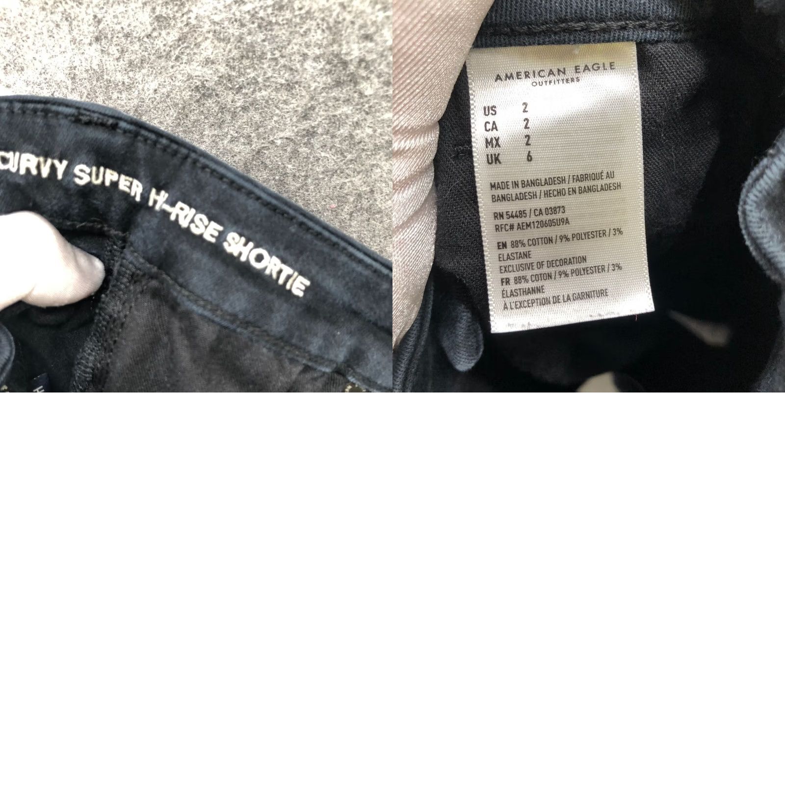 American Eagle Outfitters VINTAGE: No American Eagle Shirt Denim Shorts Womens 2 Black Stretch Shortie Hi-Rise 2.5in Inseam 5-Pocket Growth? Size 26" / US 2 / IT 38 - 8 Thumbnail