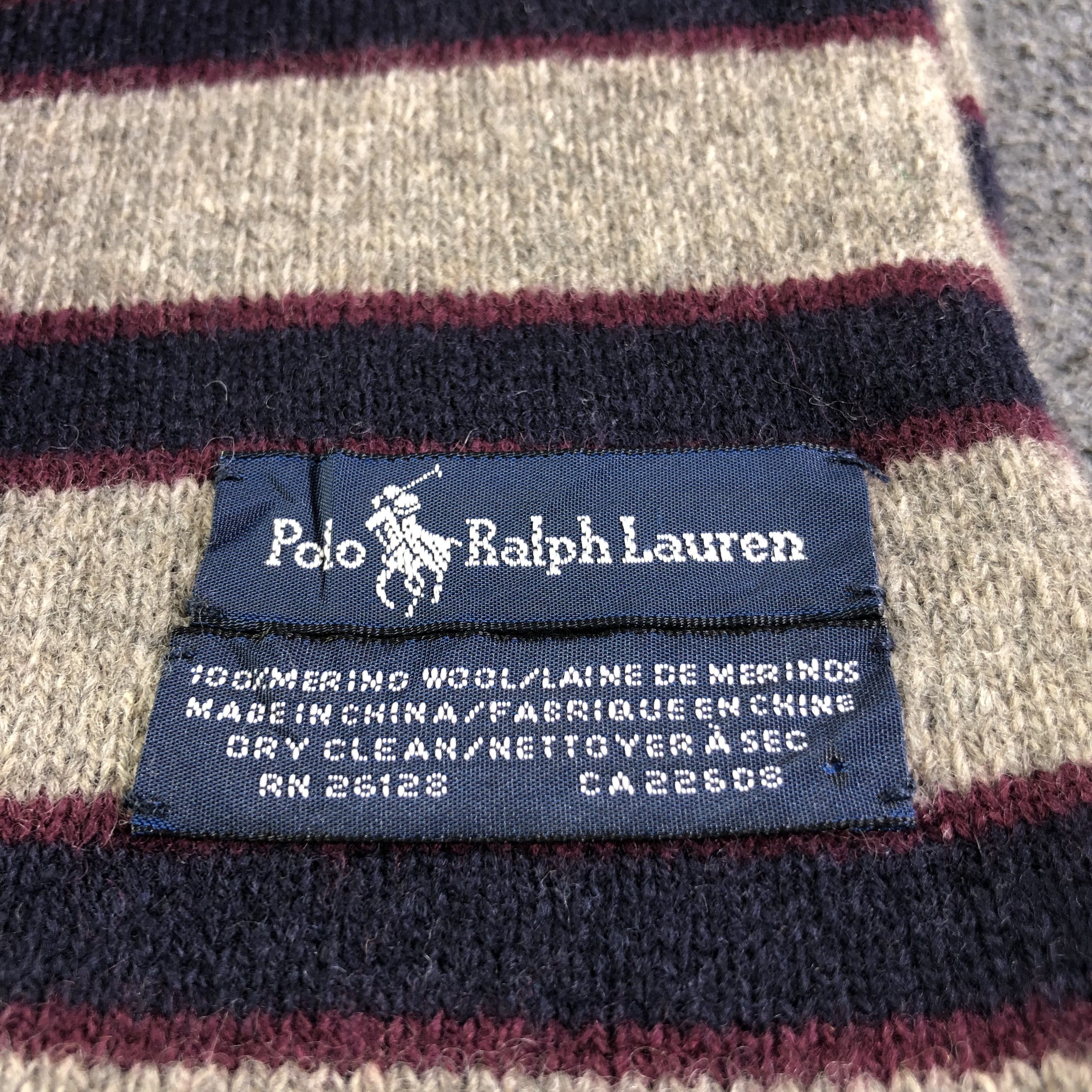 Polo Ralph Lauren Polo Ralph Lauren Striped Wool Scarf Muffler V1822 Size ONE SIZE - 5 Thumbnail