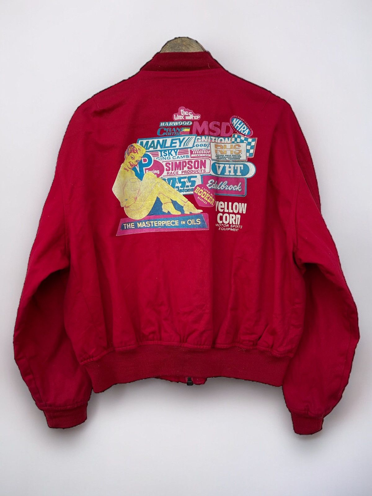 YELLOW CORN 🔥VINTAGE 90'S YELLOW CORN FULL PATCHES RACING BOMBER JACKET Size US L / EU 52-54 / 3 - 4 Thumbnail