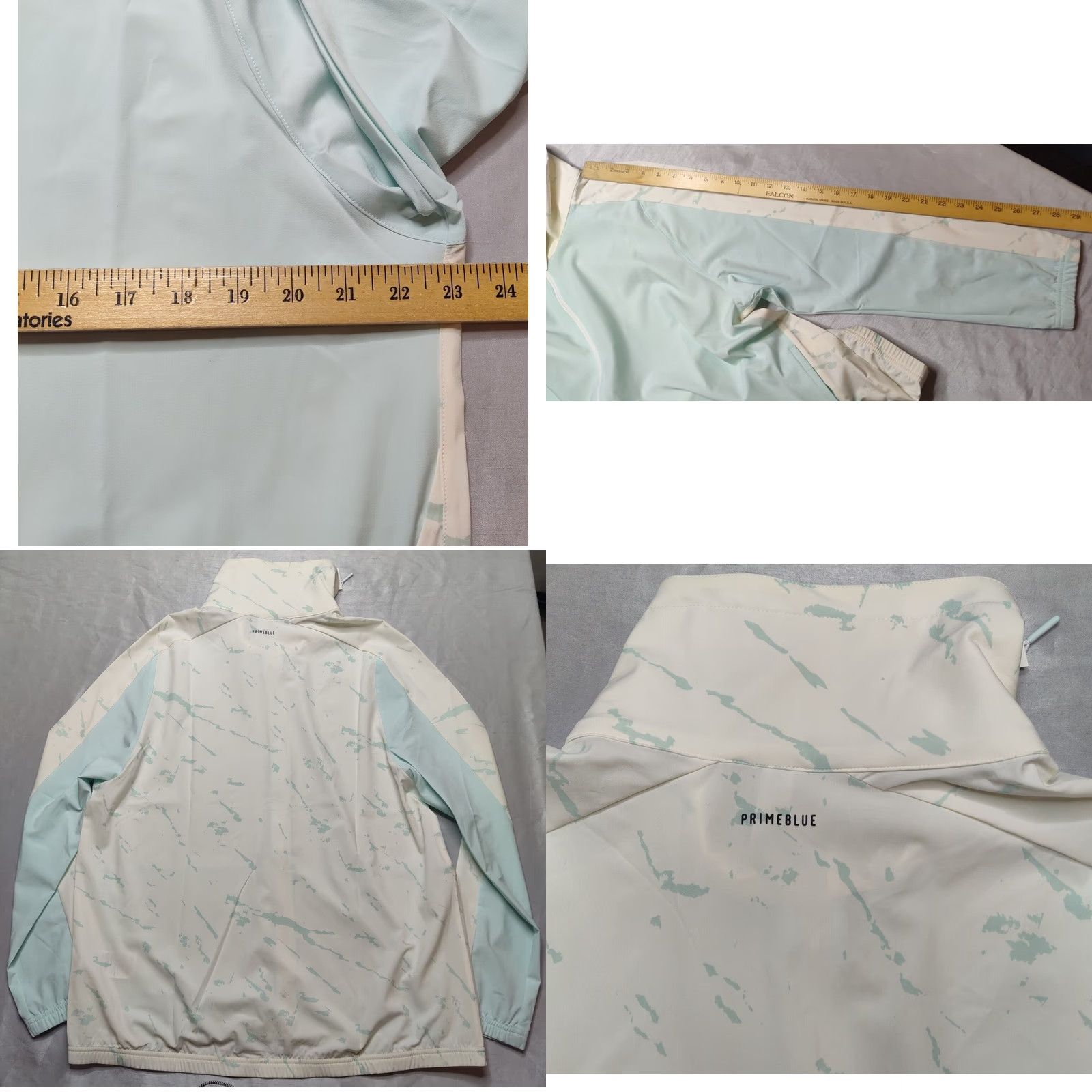 Adidas VINTAGE ADIDAS Women Windbreaker XL PrimeBlue Halo Mint White Full Zip L/S Windbreaker NEW HA0583 Size XL / US 12-14 / IT 48-50 - 9 Thumbnail