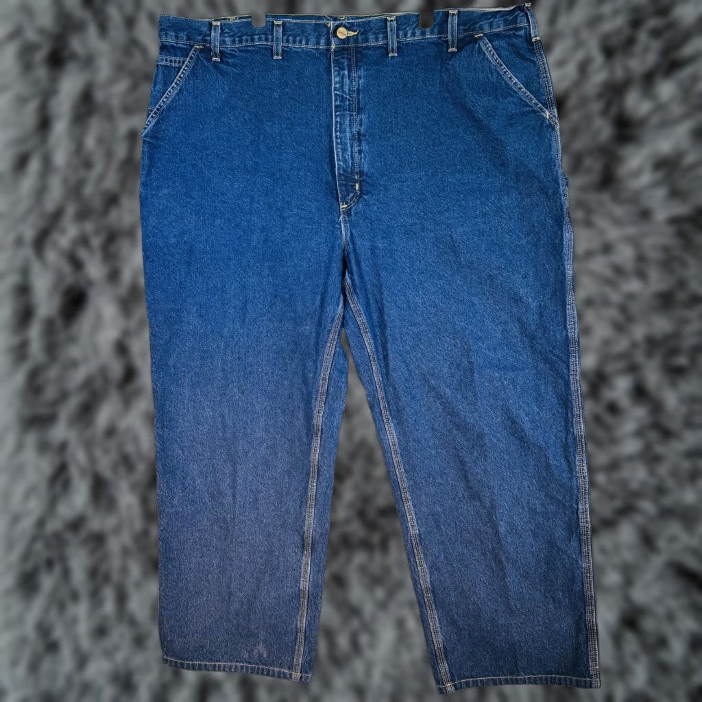 Carhartt Carhartt Jeans Mens 48x32 Blue Dark Wash Relaxed Straight Dungaree Fit Jeans Size US 32 / EU 48 - 1 Thumbnail