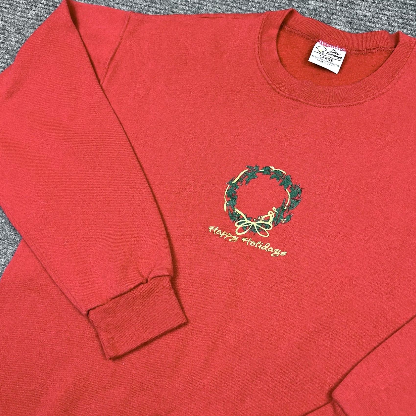 Vintage VINTAGE 90s Christmas Holiday Graphic Print Crewneck Sweatshirt Large The Cotton Exchange Women Red Christmas 50/50 Crewneck Sweatshirt Size L / US 10 / IT 46 - 4 Thumbnail