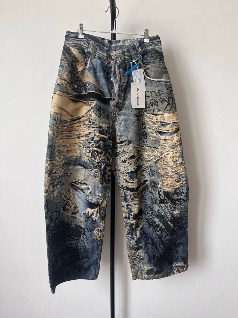 Acne Studios Acne Studios Loose straight-leg jeans with printed pattern Size US 30 / EU 46 - 1 Thumbnail