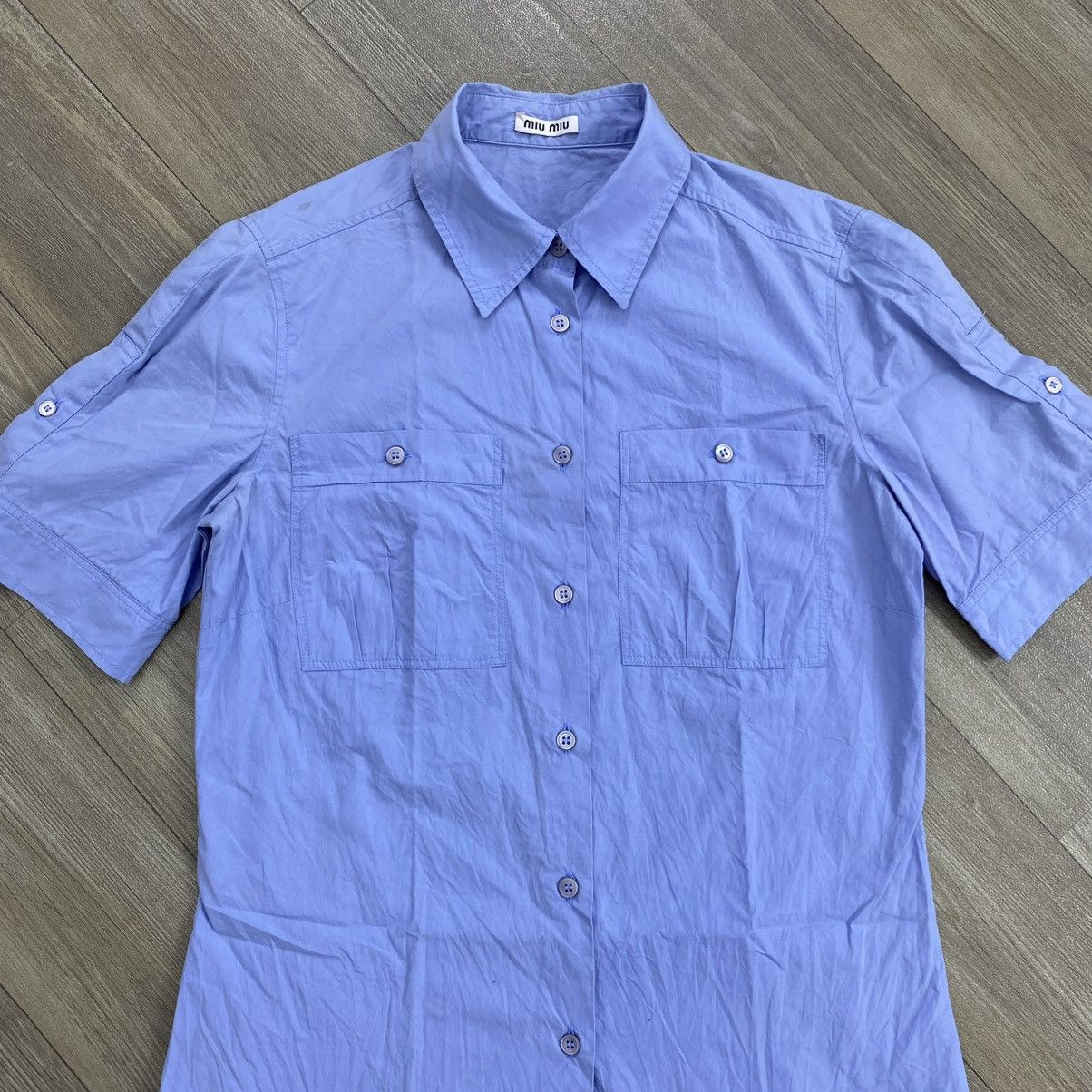 Miu Miu ARCHIVE Miu Miu By Prada Vintage Military Blue Shirt Button Size XS / US 0-2 / IT 36-38 - 2 Thumbnail