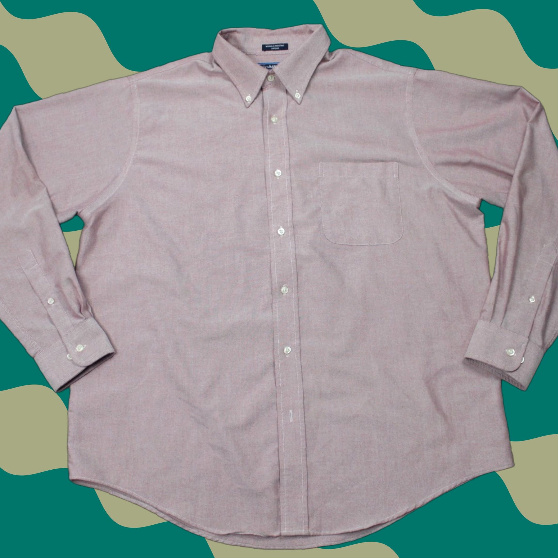 Croft & Barrow Croft & Barrow Shirt Mens 17 36 Red Wrinkle-Resistant Oxford L/S Cotton/Poly Dress Shirt Mens 17 36 Red + Button-Down Collar Long Sleeve Size US XL / EU 56 / 4 - 1 Thumbnail