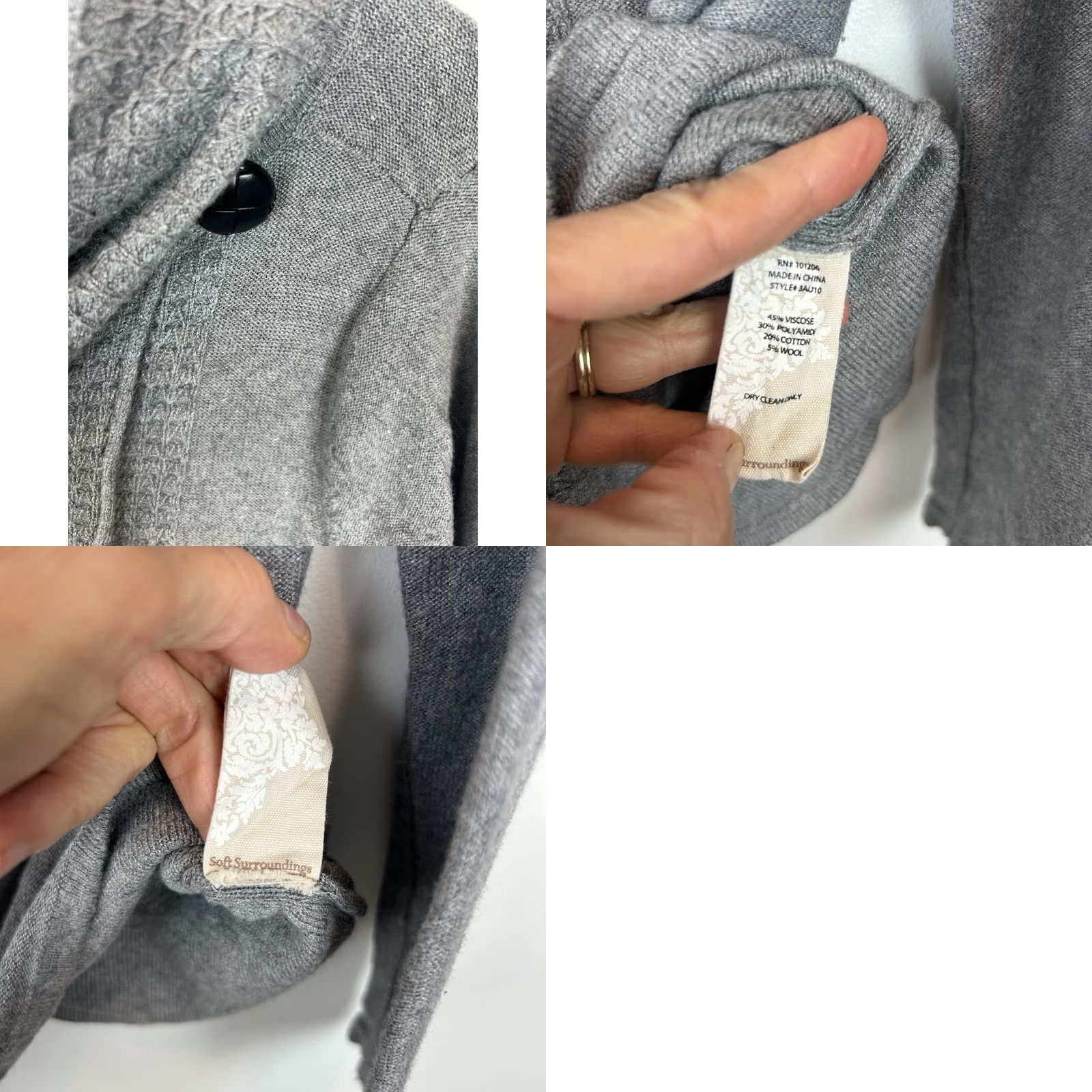 Soft Surroundings Soft Surroundings Cardigan Women M Petite 1 Button Gray Cottage Capsule Minimalist Size M / US 6-8 / IT 42-44 - 8 Thumbnail