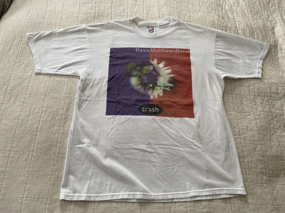 Image of Band Tees x Jerzees 1996 Dave Matthews Band (Crash) Tshirt in White, Men's (Size XL)