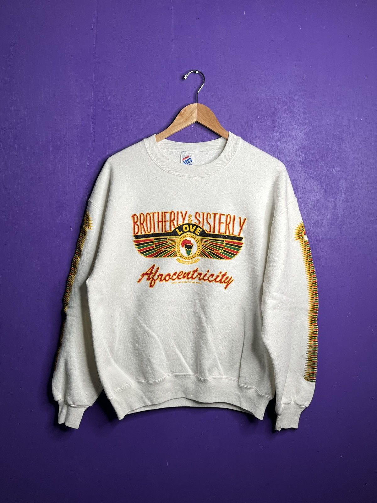 Vintage Vintage 90s Malcom X brotherly lover sweatshirt Size US L / EU 52-54 / 3 - 1 Thumbnail