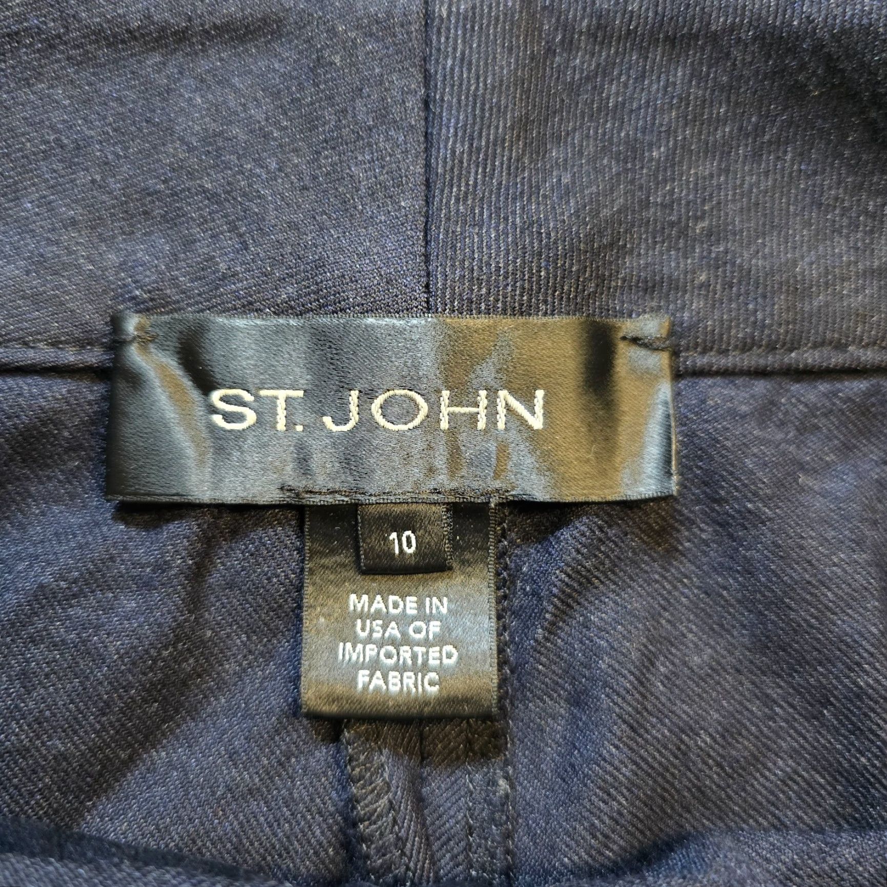 Vintage St John Pants Womens Size 10 Petite Blue Twill Bootcut Flat Front Casual Dress Pants Capsule Casual Size 32" / US 10 / IT 46 - 4 Thumbnail