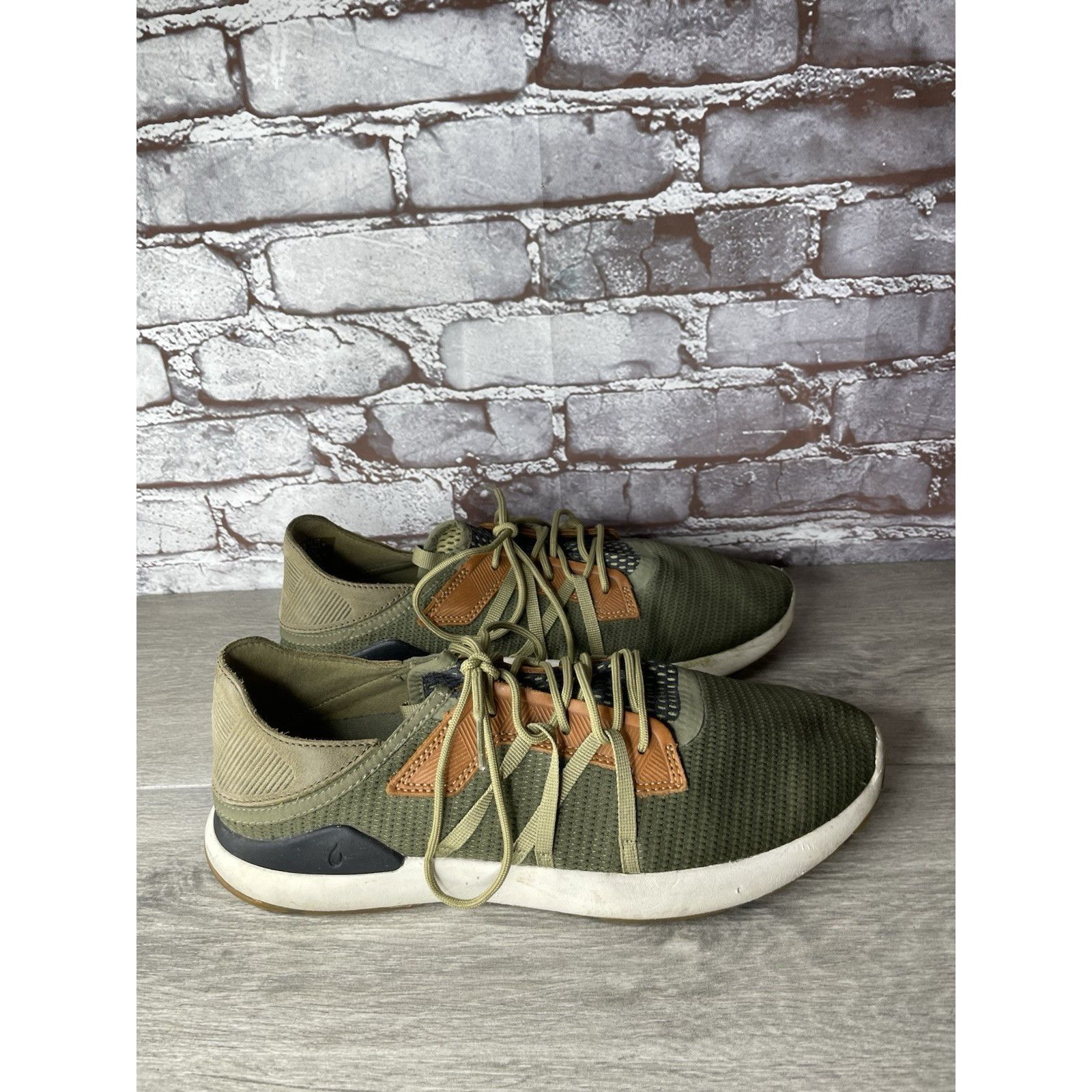 Olukai Olukai Mio Li Green Synthetic Brown Lace Up Sneaker Shoes Me Size US 11 / EU 44 - 3 Thumbnail