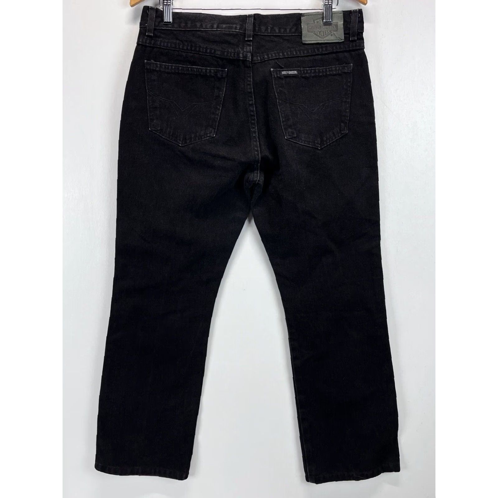 Harley Davidson Vintage Harley-Davidson Black Jeans Sz 12 Womens Bootcut 90s Motorcycle Size 34" / US 12 / IT 48 - 3 Thumbnail