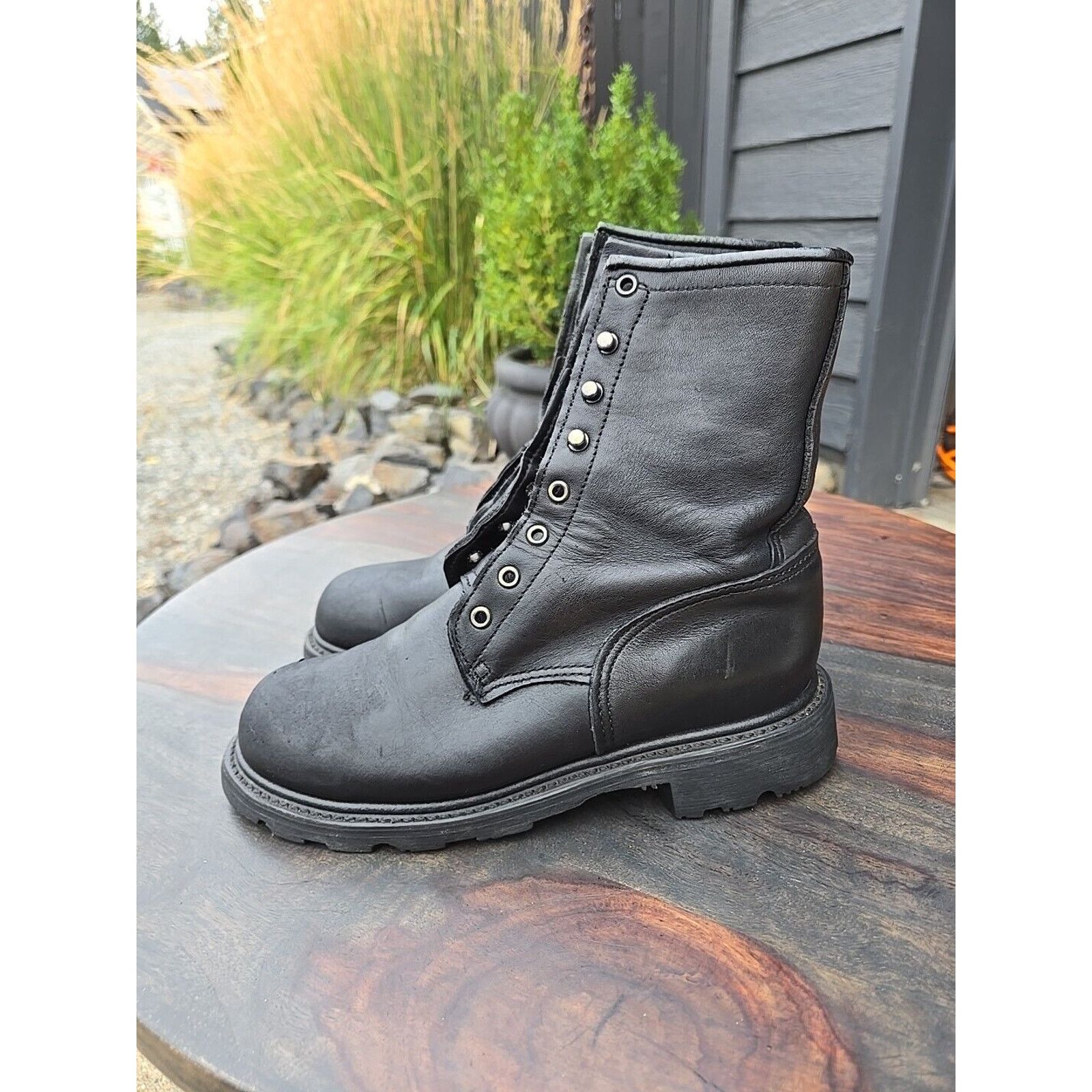Red Wing Vintage Red Wing Black Leather Women Steel Toe Boots S 7 BB4 Size US 7 / EU 40 - 13 Thumbnail