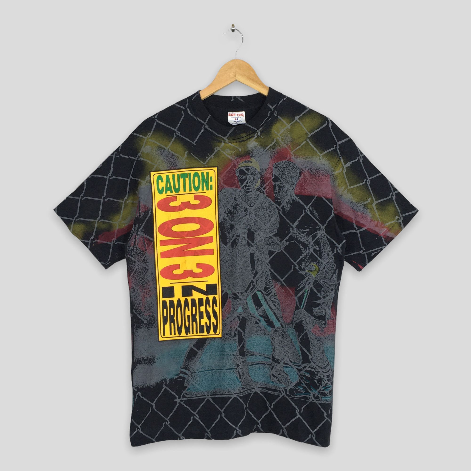 NBA Vintage Handball Caution 3 On 3 In Progress Graphics Tee Size US L / EU 52-54 / 3 - 1 Thumbnail