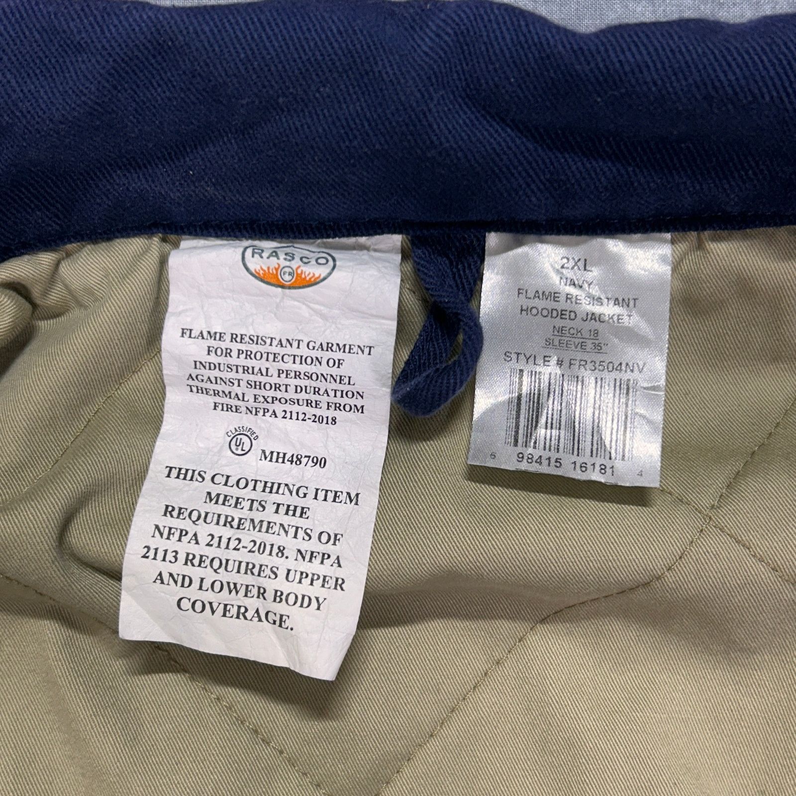 Other Rasco FR3504NV Flame Resistant CAT 4 work canvas jacket 2XL Size US XXL / EU 58 / 5 - 7 Thumbnail