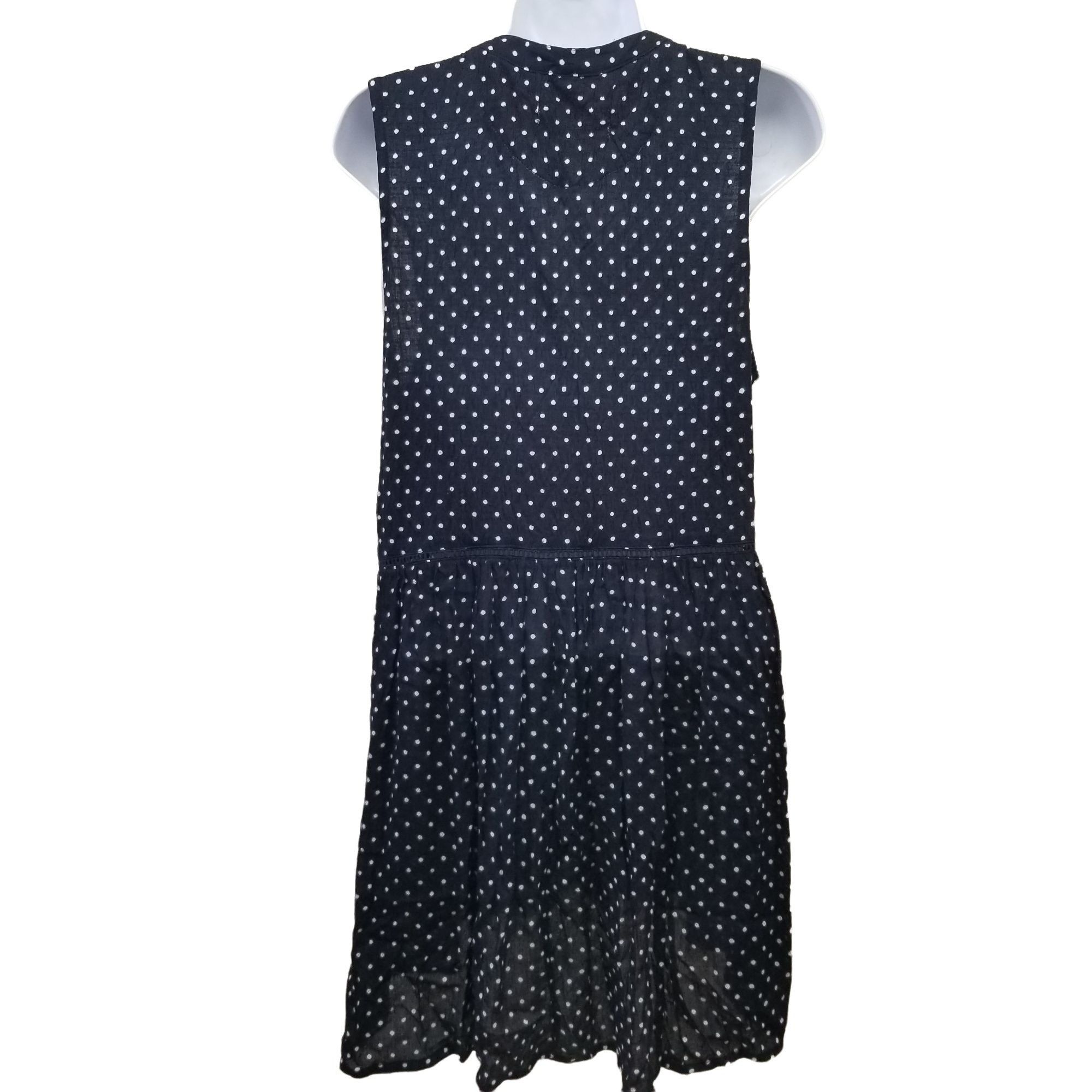 Anthropologie Anthropologie M Blue White Polka Dot Tunic Top Sleeveless St Size M / US 6-8 / IT 42-44 - 9 Thumbnail