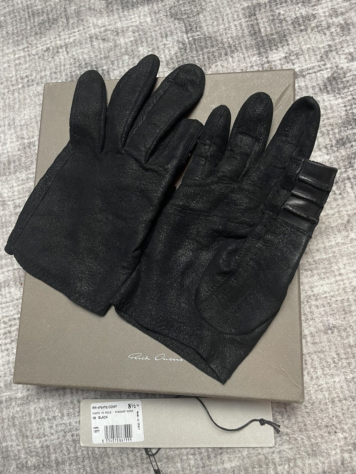 Rick Owens Rick owens Blistered Leather Gloves Size ONE SIZE - 5 Thumbnail