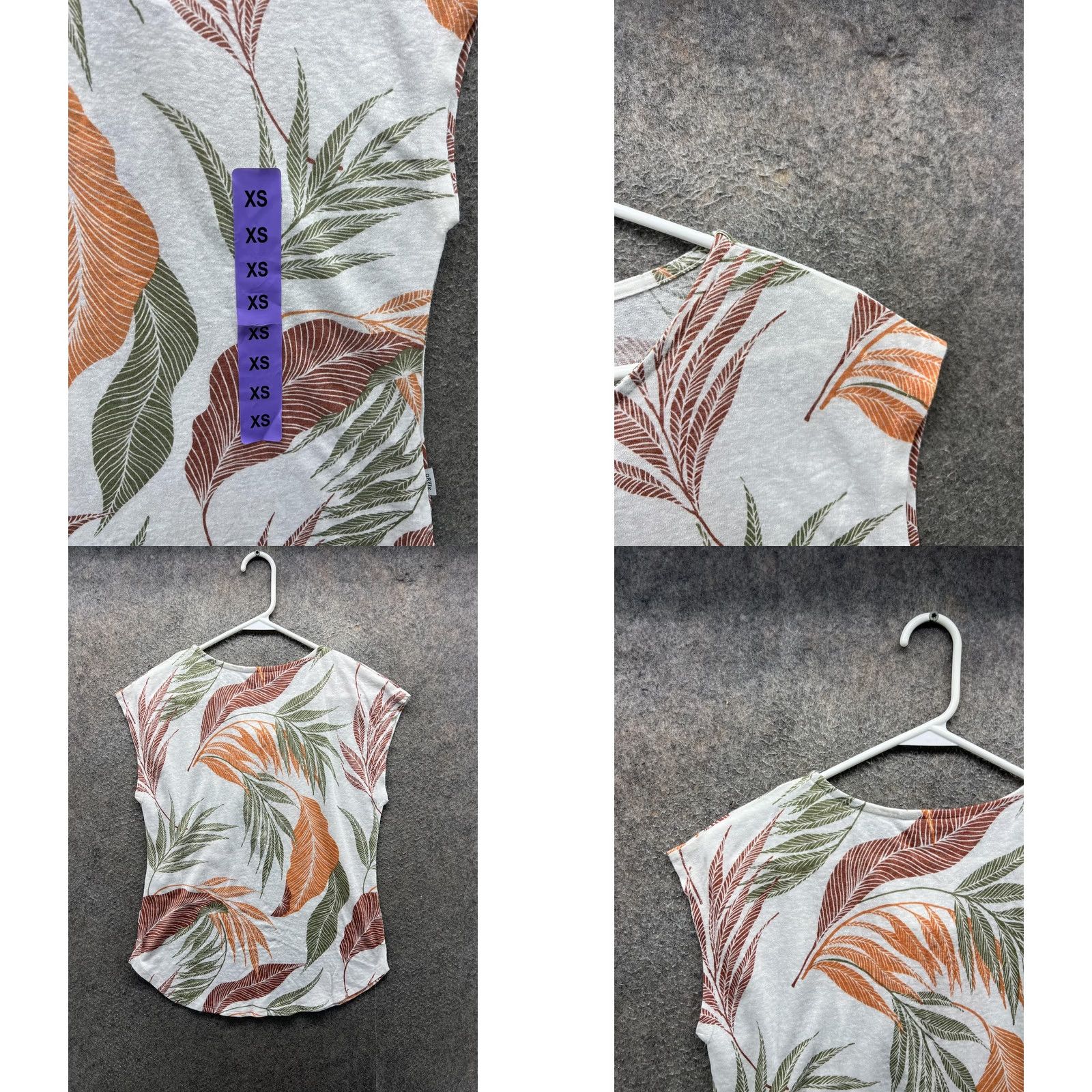 Orvis Orvis Womens XS Multicolor Tropical Leaf Crew Neck Cap Sleeve Jersey Top Shirt Casual Summer Womens Size XS / US 0-2 / IT 36-38 - 8 Thumbnail