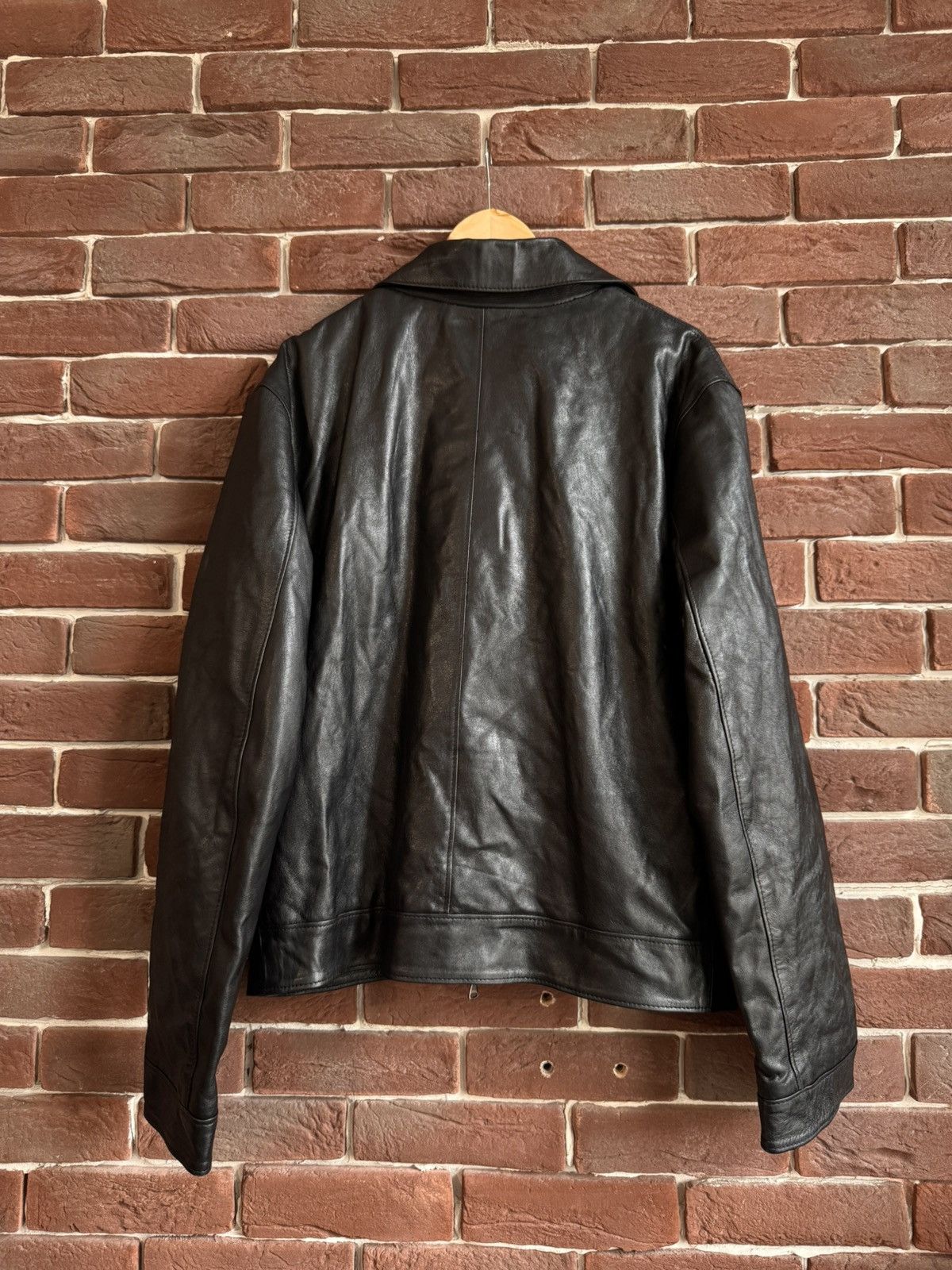 Leather Vintage Genuine Real Leather Jacket High Quality Rock Punk Size US XL / EU 56 / 4 - 3 Thumbnail