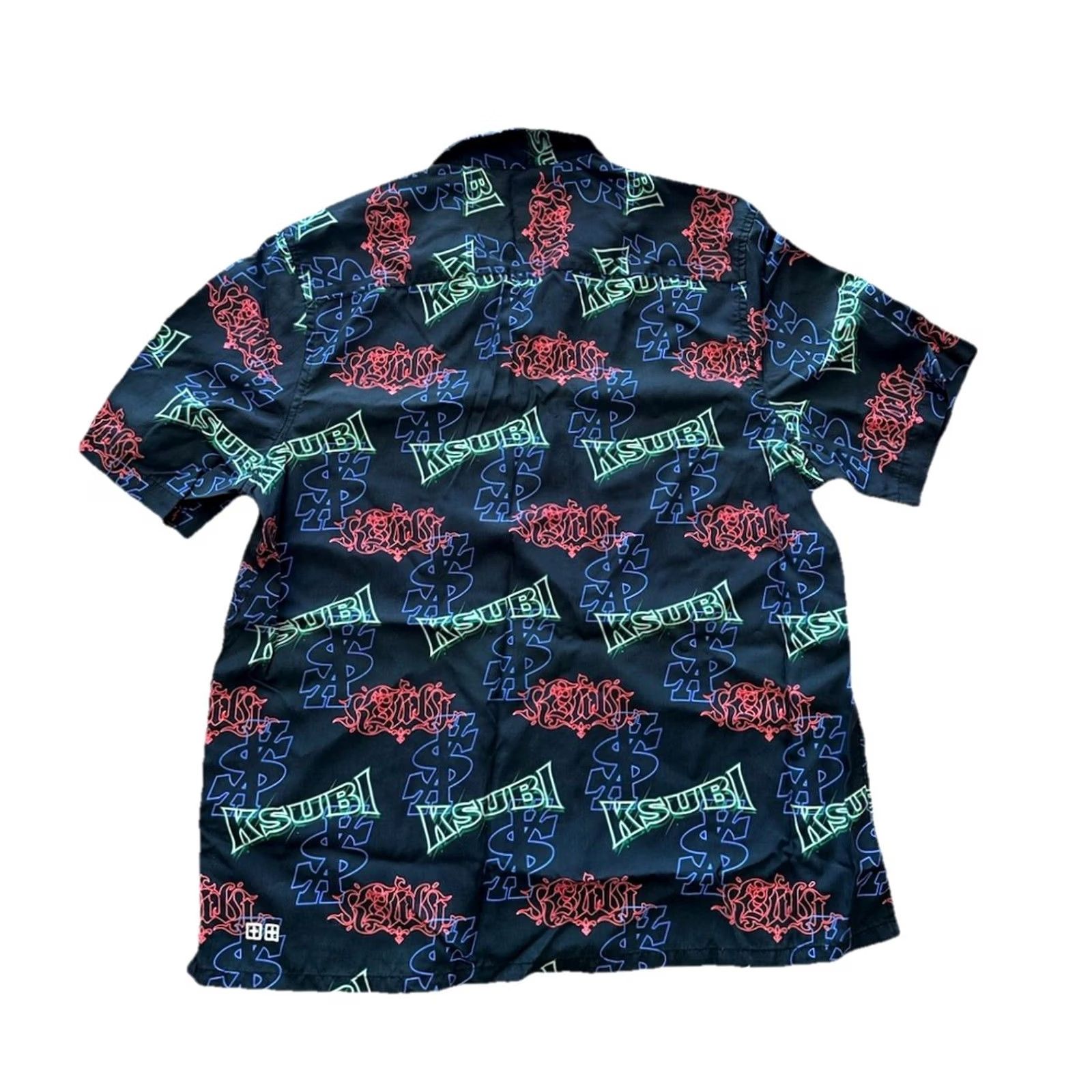 Ksubi Mens KSUBI Glow Resort SS Camp Shirt Button-Front Black XL Wide Logo Short Sleeve Camp Shirt Men XS? Size US XL / EU 56 / 4 - 6 Thumbnail