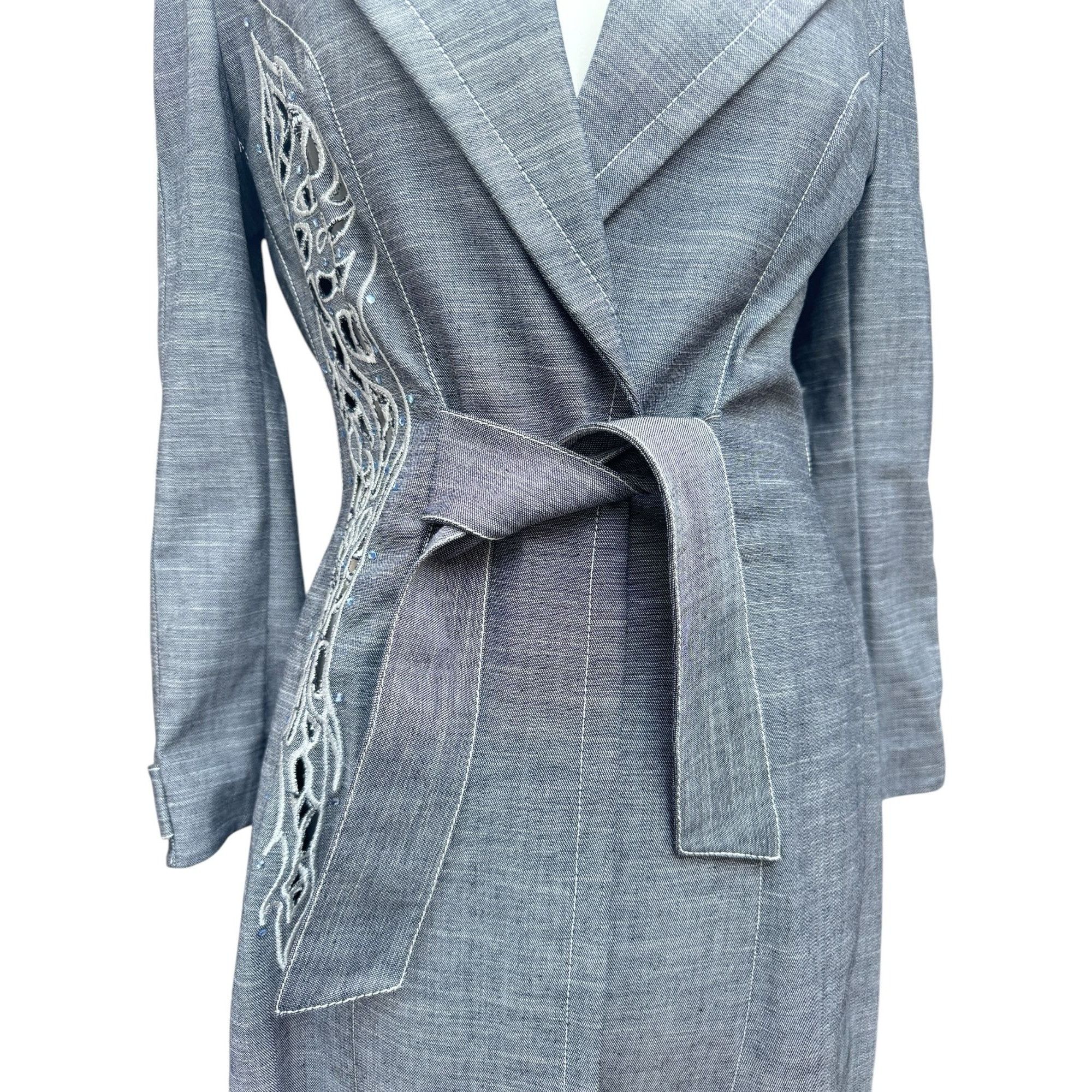 Thierry Mugler Vintage Grey Denim Twin Set Size M / US 6-8 / IT 42-44 - 5 Thumbnail