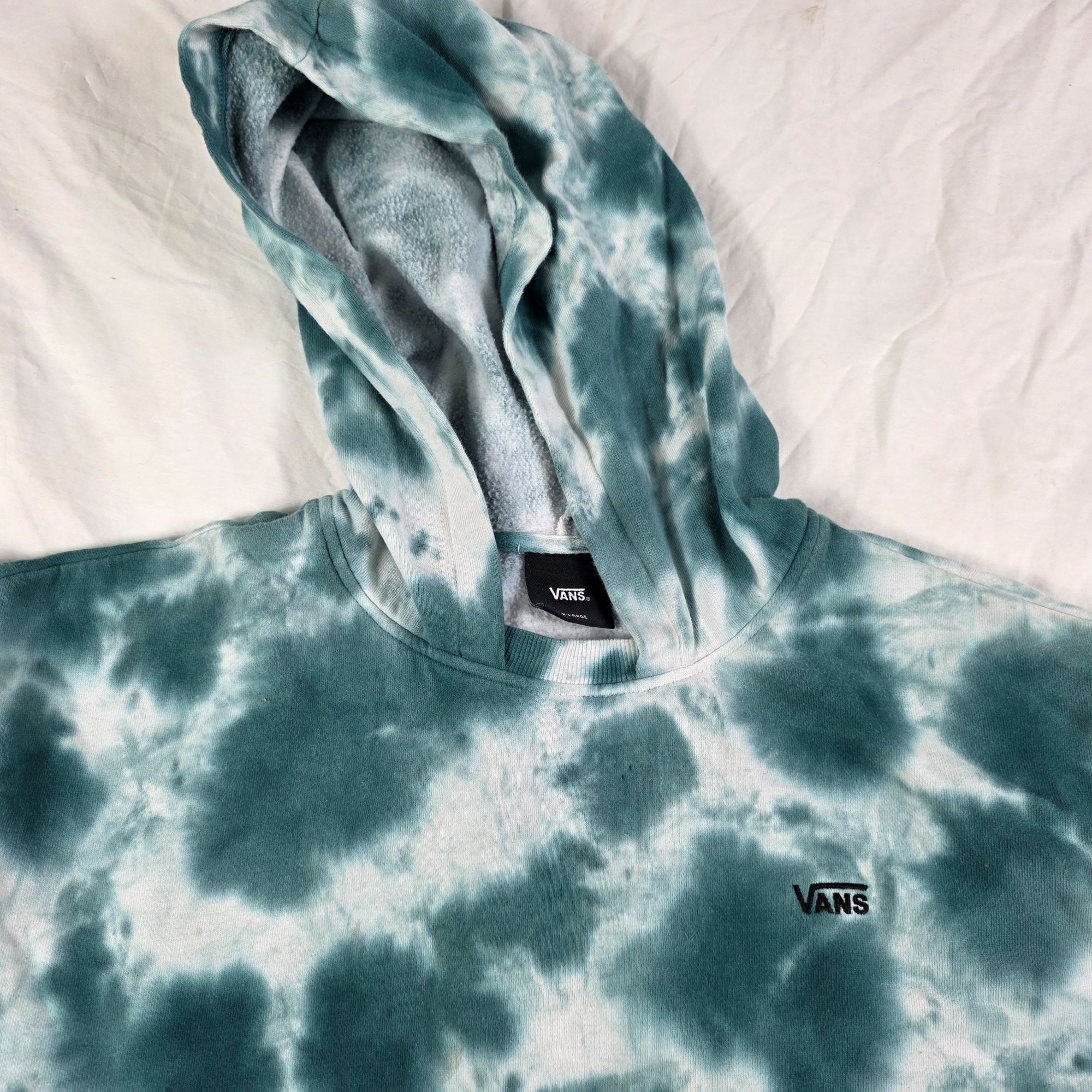 Vans Vans Cloud Womens Size XL White Green Long Sleeve Hoodie Win Size XL / US 12-14 / IT 48-50 - 3 Thumbnail