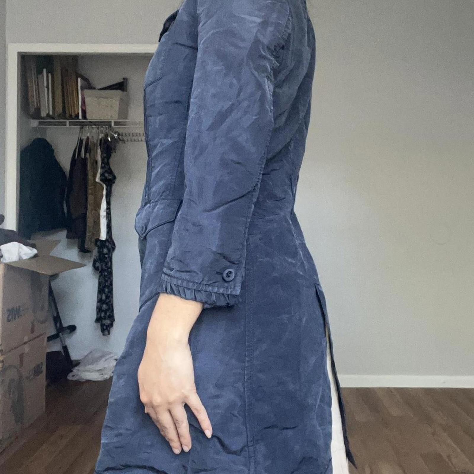 Prada Navy blue silk trench coat with ruffles and pockets #boho Size S / US 4 / IT 40 - 3 Thumbnail