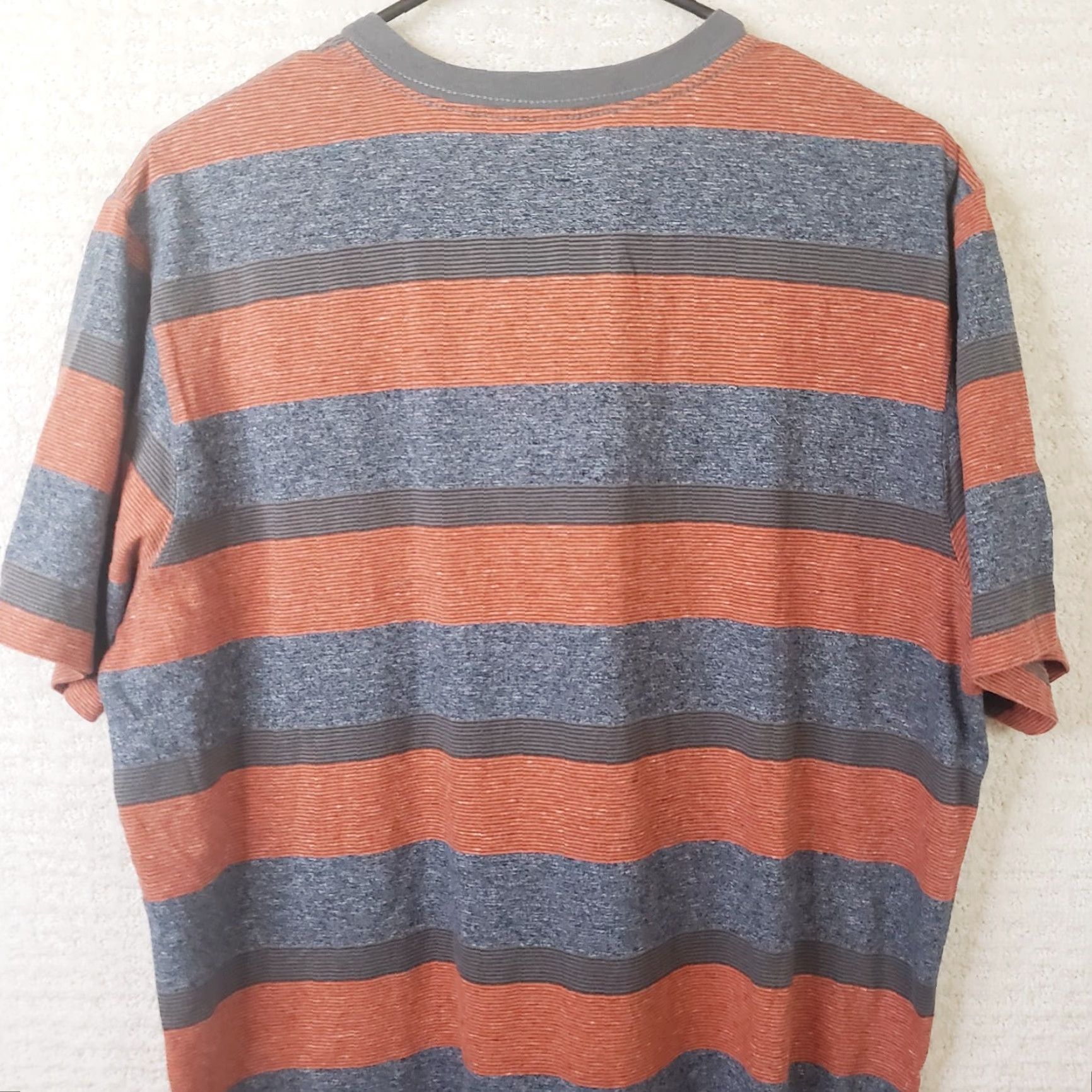 Ocean Pacific VINTAGE Ocean Pacific Shirt Mens L Gray Orange Striped Crew Neck Short Sleeve Logo Jersey Cotton Polyester All Seasons Beach Size US L / EU 52-54 / 3 - 5 Thumbnail
