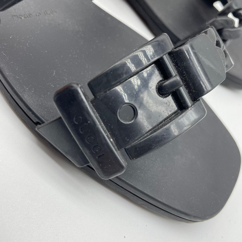 Gucci Gucci Minimalist Black Rubber Slide Sandals Size US 5 / IT 35 - 6 Thumbnail