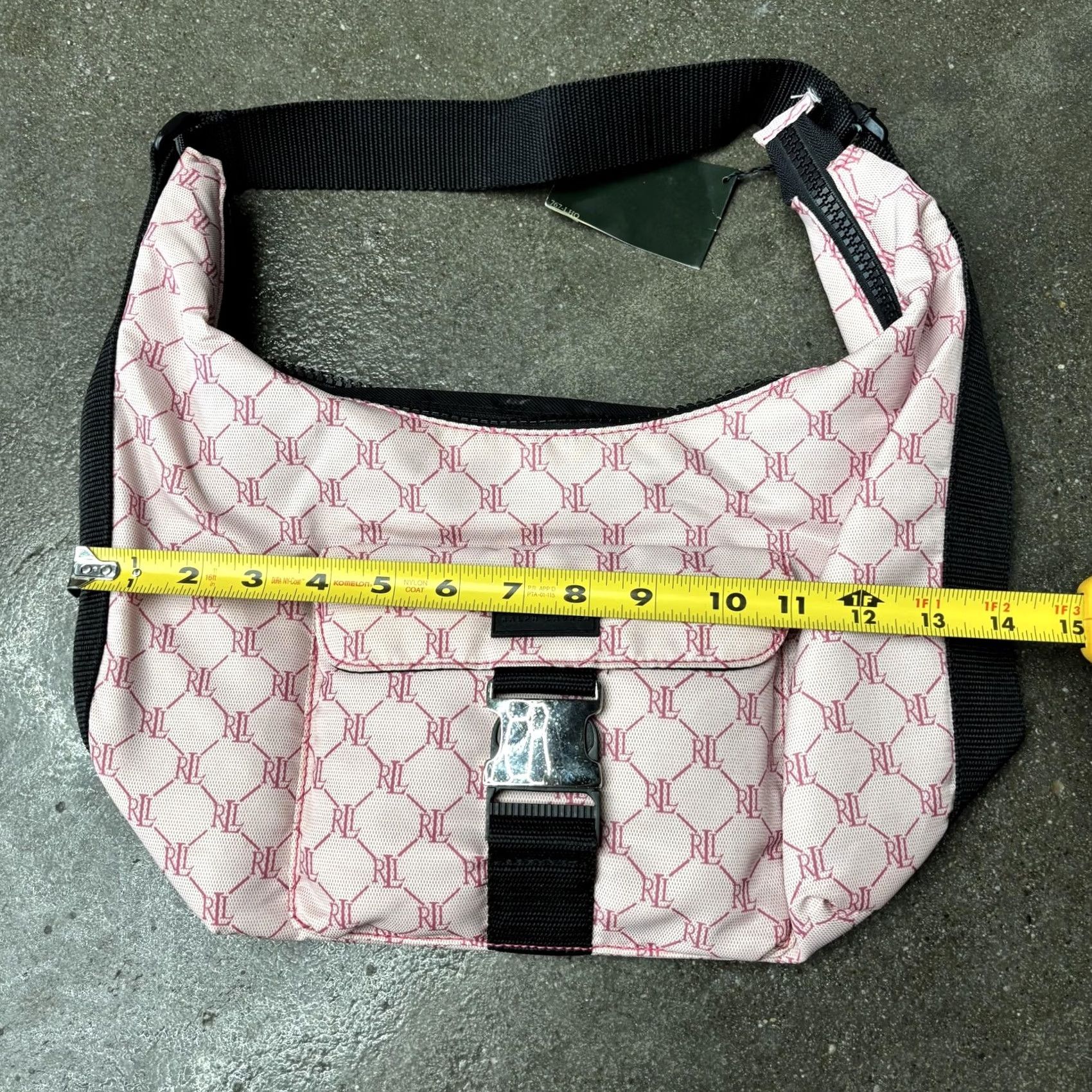 Ralph Lauren Lauren Ralph Lauren Shoulder Bag Womens Medium Pink Monogram Canvas Zip Buckle Size ONE SIZE - 6 Thumbnail