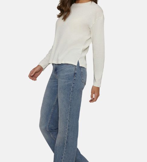 Wildfox Wildfox Helena Long Sleeve Top in Snow White ( L ) Size L / US 10 / IT 46 - 1 Thumbnail