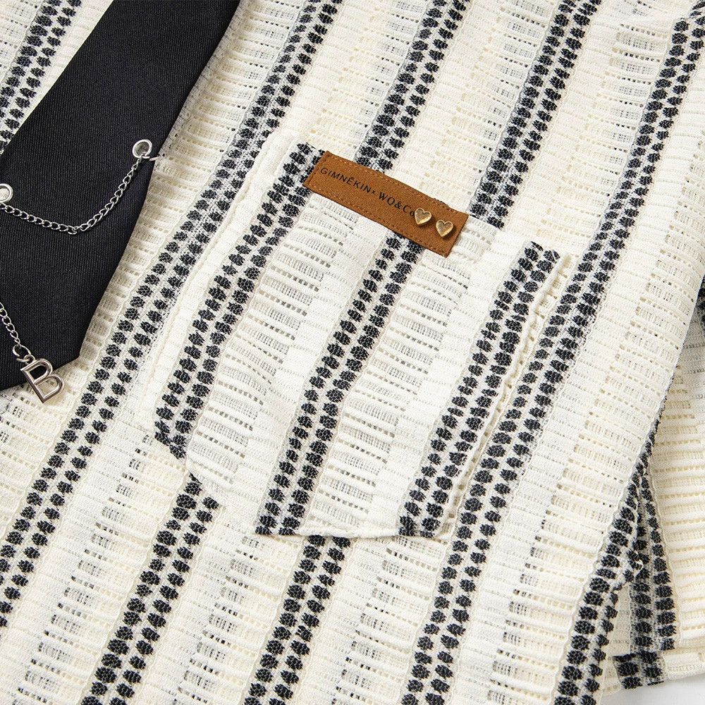 Vintage Men's loose knit lapel striped shirt Size US M / EU 48-50 / 2 - 4 Thumbnail