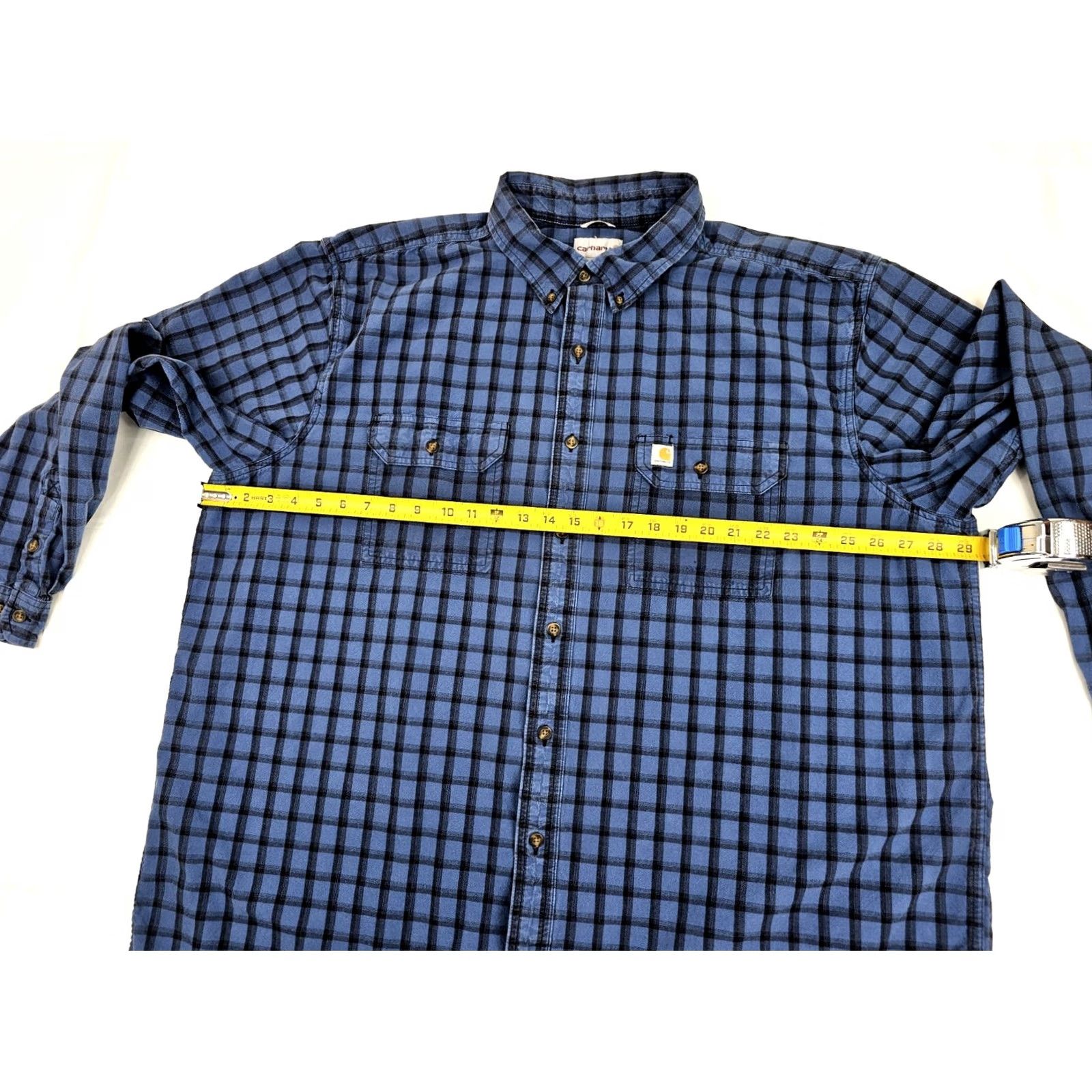 Carhartt Carhartt Original Fit Flannel Plaid Shirt Men 3XLT Tall Heavyweight Blue Check Shirt Size US XXL / EU 58 / 5 - 7 Thumbnail