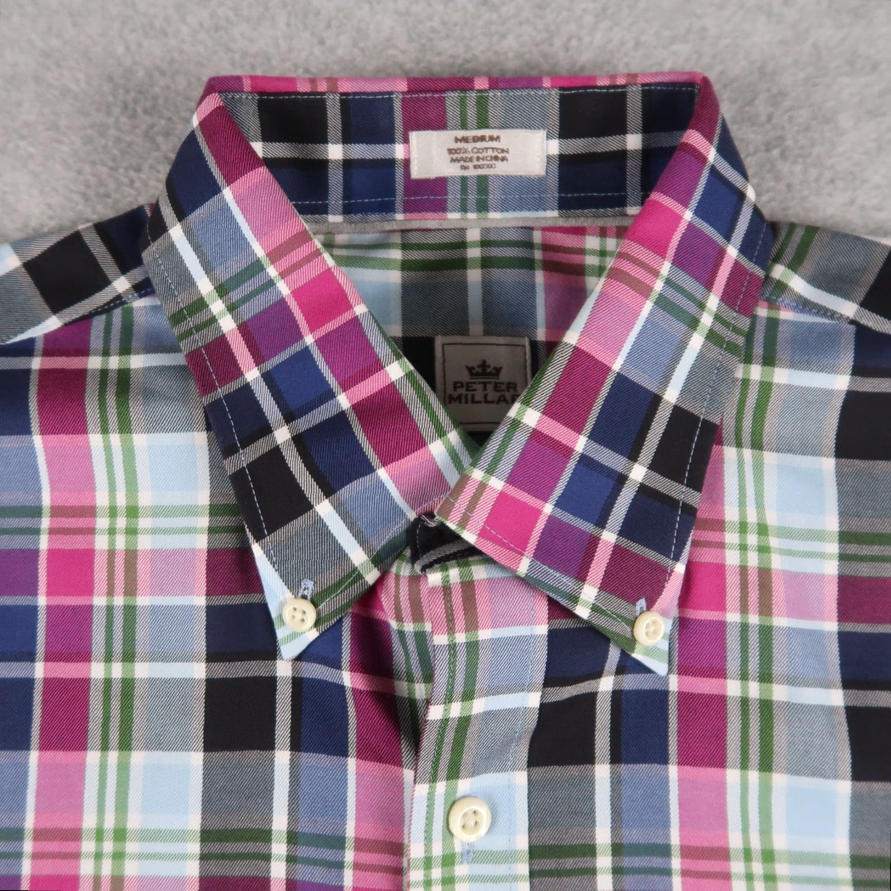 Peter Millar Peter Millar Dress Shirt M Multicolor Plaid 100% Cotton Long Sleeve Button-Down Collar Mens Size US M / EU 48-50 / 2 - 3 Thumbnail