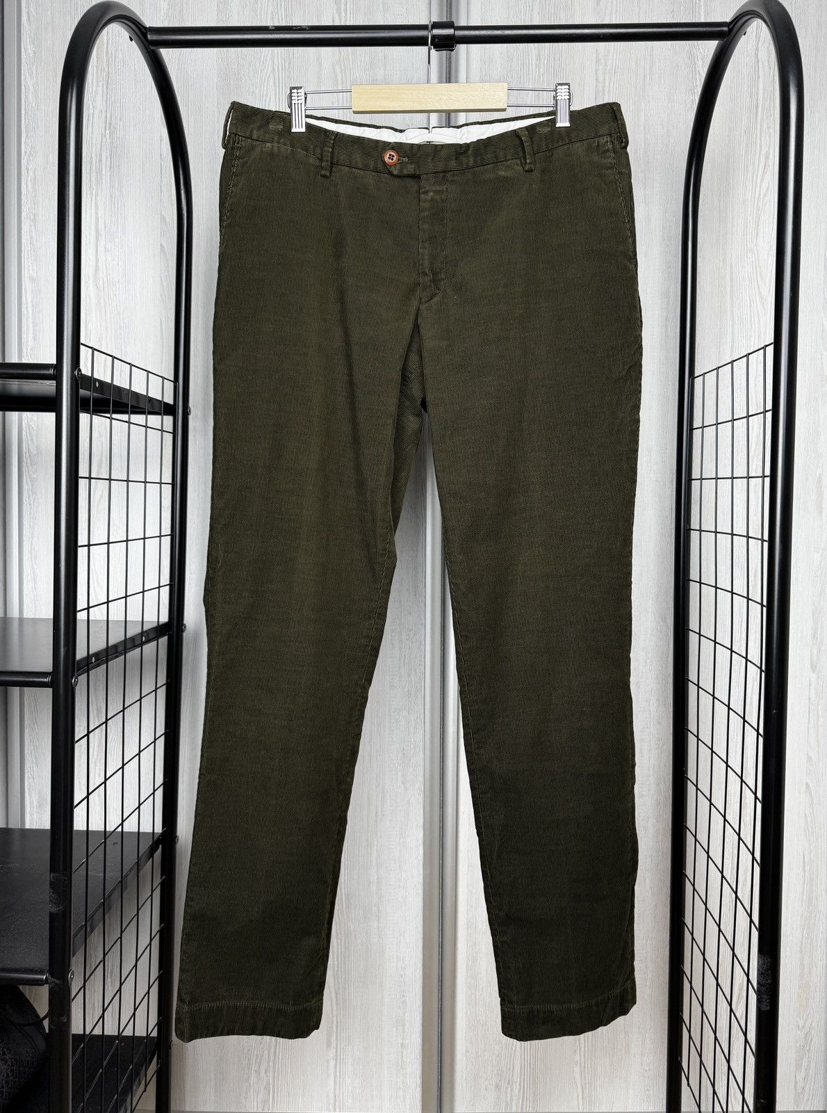 Other Pelikamo Zurich Khaki Green Corduroy casual tailored pants Size US 36 / EU 52 - 2 Thumbnail