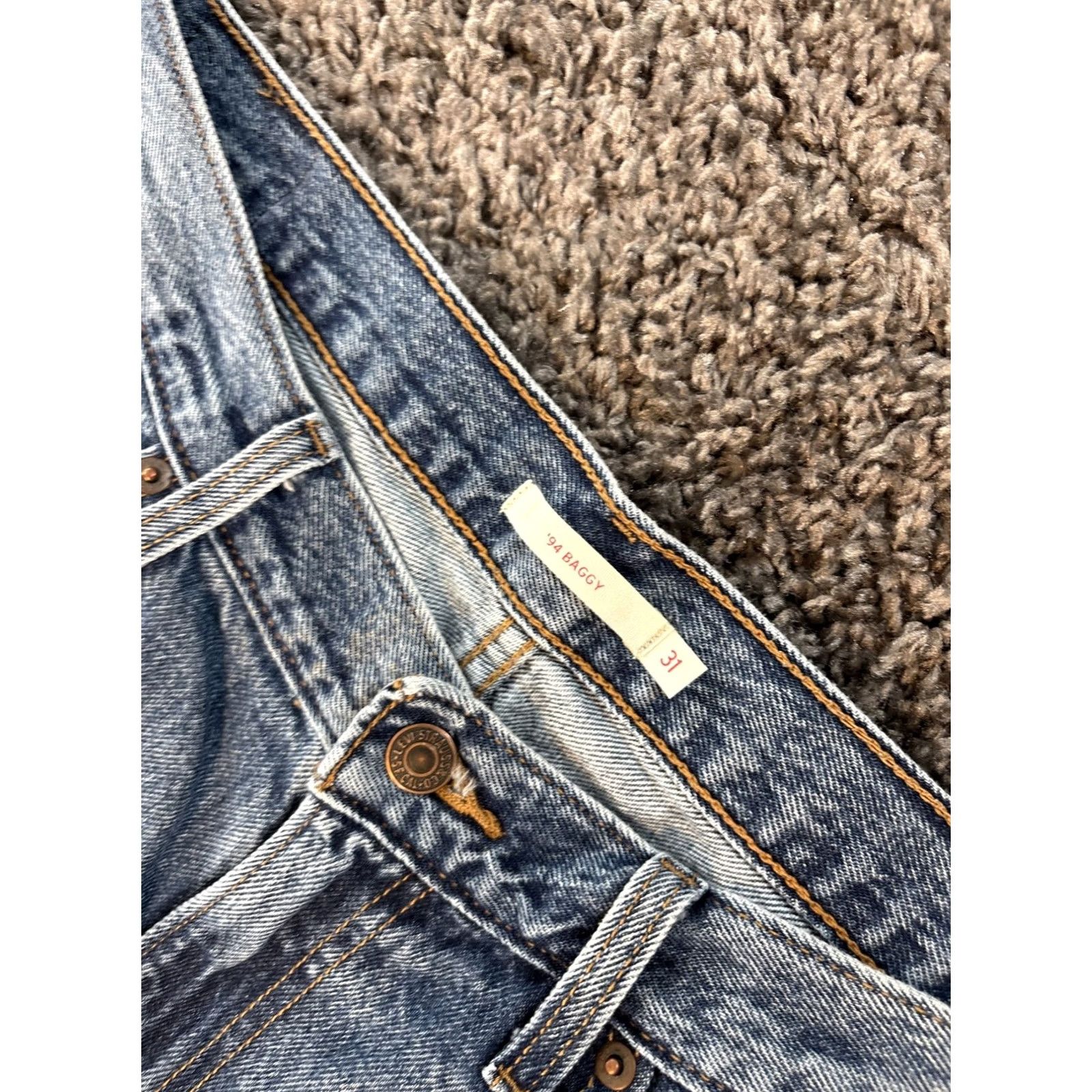 Levi's VINTAGE Levi's Baggy Jeans Womens 31x30 Denim Blue Wide-Leg 90s Retro Relaxed Mens Womens? Size 24" / US 00 / IT 34 - 6 Thumbnail