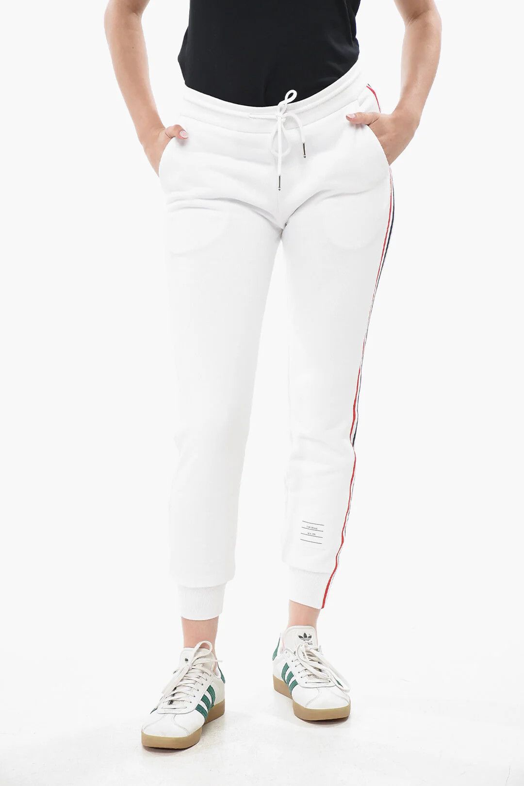 Thom Browne og1mm0426 Brushed Cotton Joggers in White Size 27" / US 4 / IT 40 - 1 Thumbnail