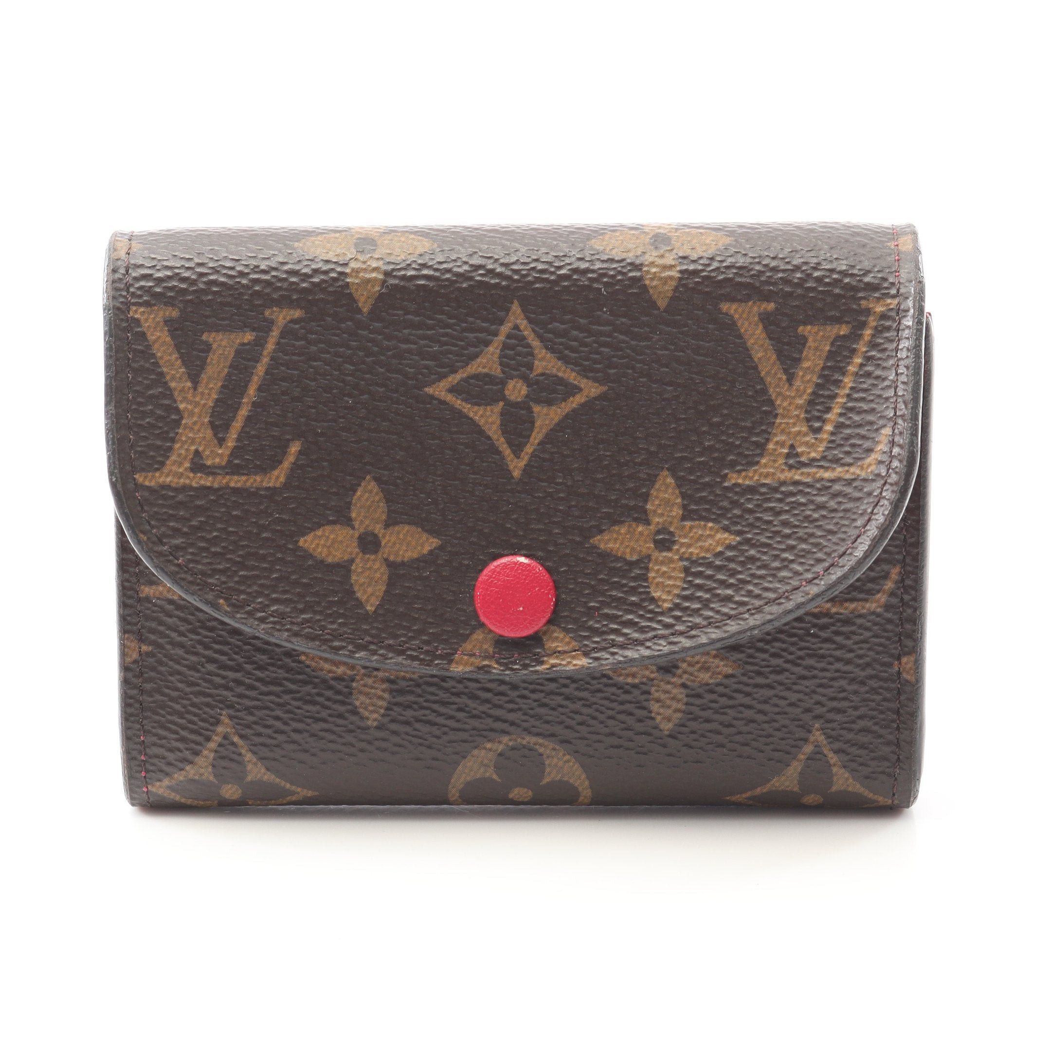 Louis Vuitton Louis Vuitton Porte-Monnaie Rosary Monogram Fuchsia Coin Purse Leather Brown Size ONE SIZE - 1 Thumbnail