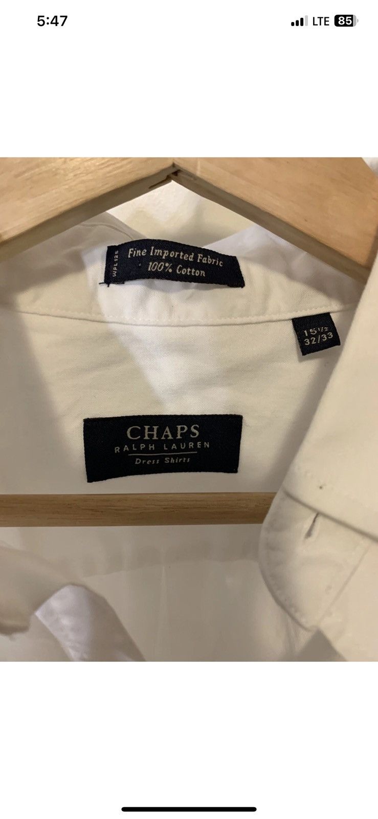 Chaps Ralph Lauren Chaps Ralph Lauren mens sz 15.5 32/33 white dress shirt Size US M / EU 48-50 / 2 - 2 Thumbnail