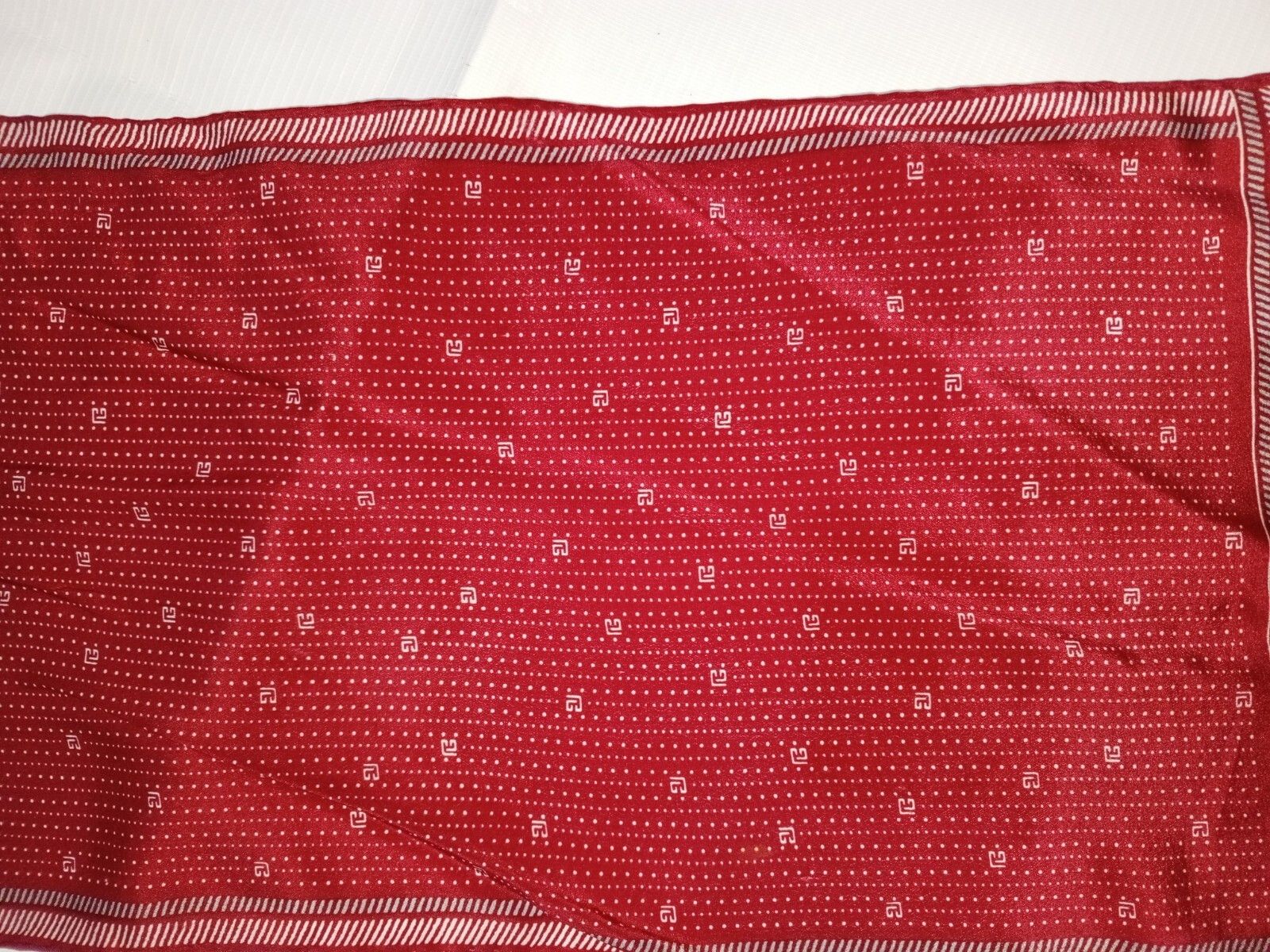 Pierre Balmain PIERRE BALMAIN PARIS Signature Monogram Maroon Silk Scarf Size ONE SIZE - 4 Thumbnail