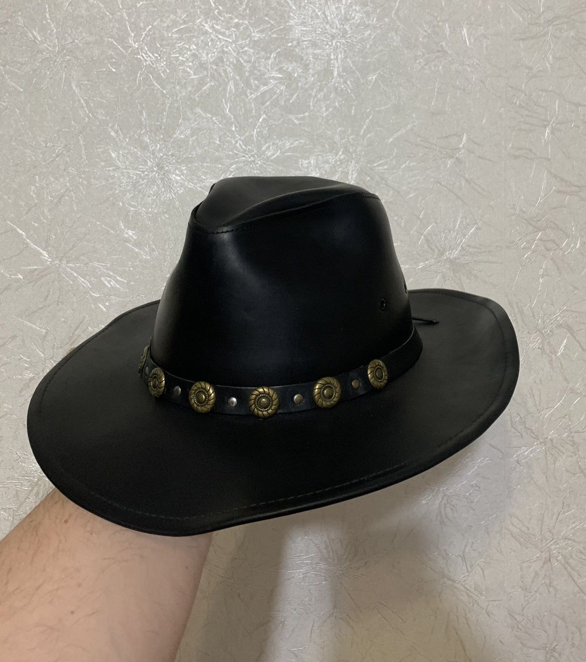 Cowboy Equipment × Herschel Supply Co. Rare Henschel Leather Vintage Black Cowboy Hat Made in USA Size ONE SIZE - 1 Thumbnail