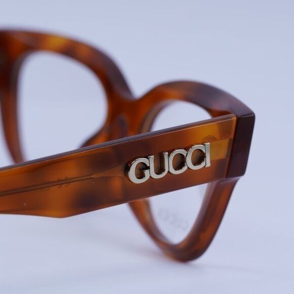Gucci Gucci GG1837O 002 Eyeglasses Havana 51mm Cat Eye Frame Size ONE SIZE - 5 Thumbnail
