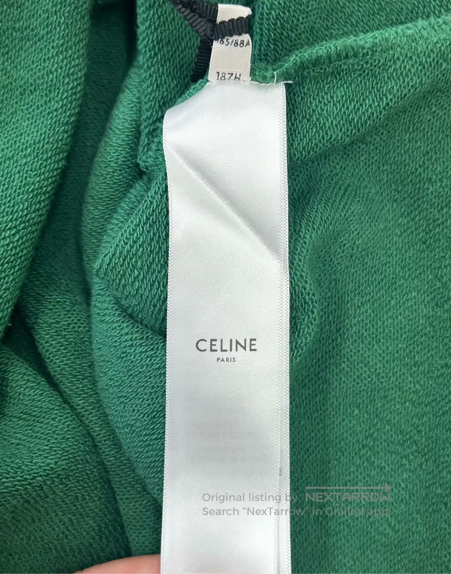 Celine CELINE Dark green letter print logo short-sleeved sweatshi Size US M / EU 48-50 / 2 - 4 Thumbnail