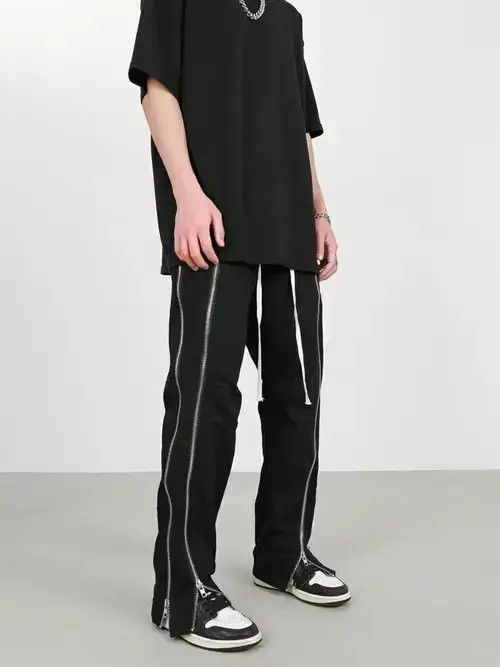 Designer × Vintage zipper flared vibe utility punk pants Size US 32 / EU 48 - 1 Thumbnail