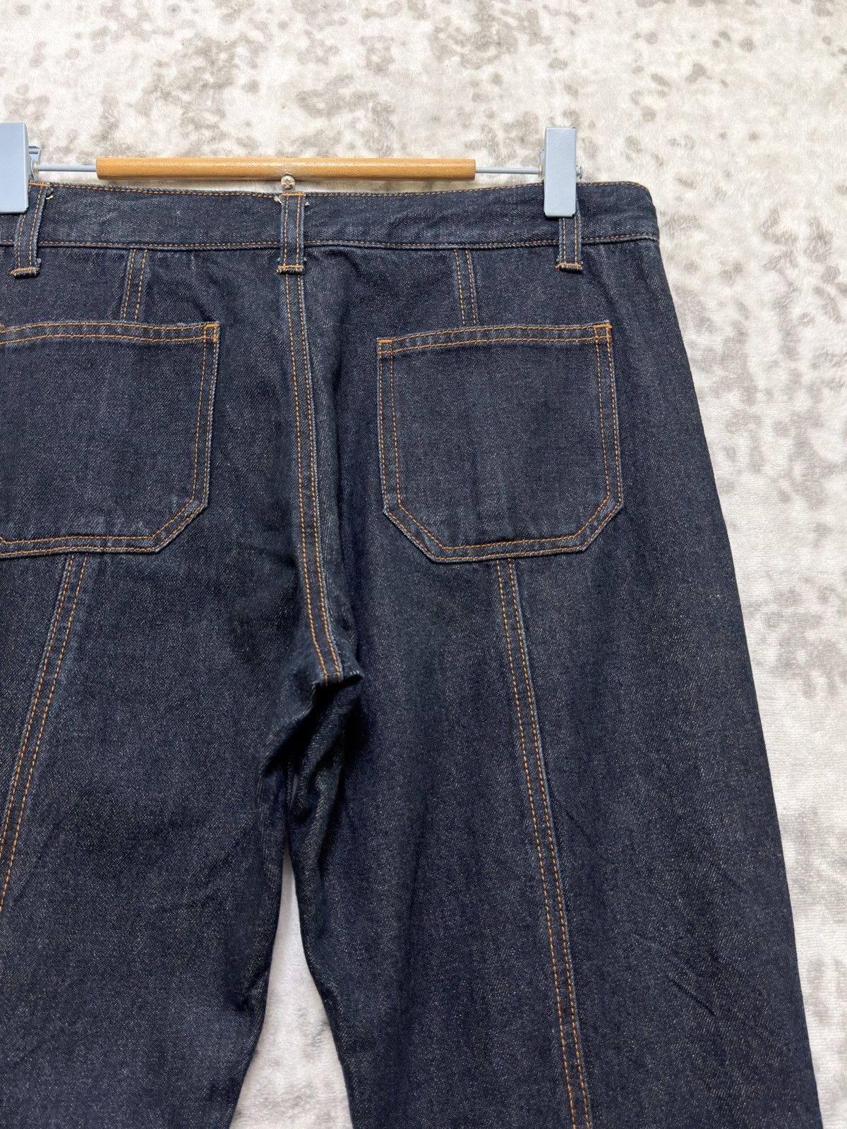 Japanese Brand Vintage Bell Bottom Flare Denim Retro High Waist Button Fly Size US 28 / EU 44 - 11 Thumbnail