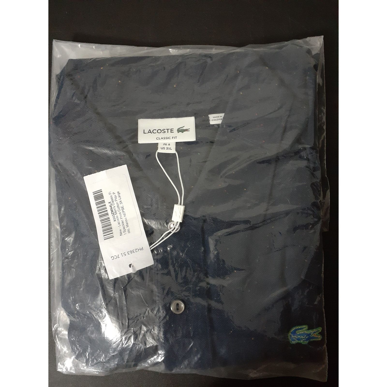 Lacoste Lacoste Men's Classic Fit Speckled Print Cotton Polo 3XL Size US XXL / EU 58 / 5 - 2 Thumbnail