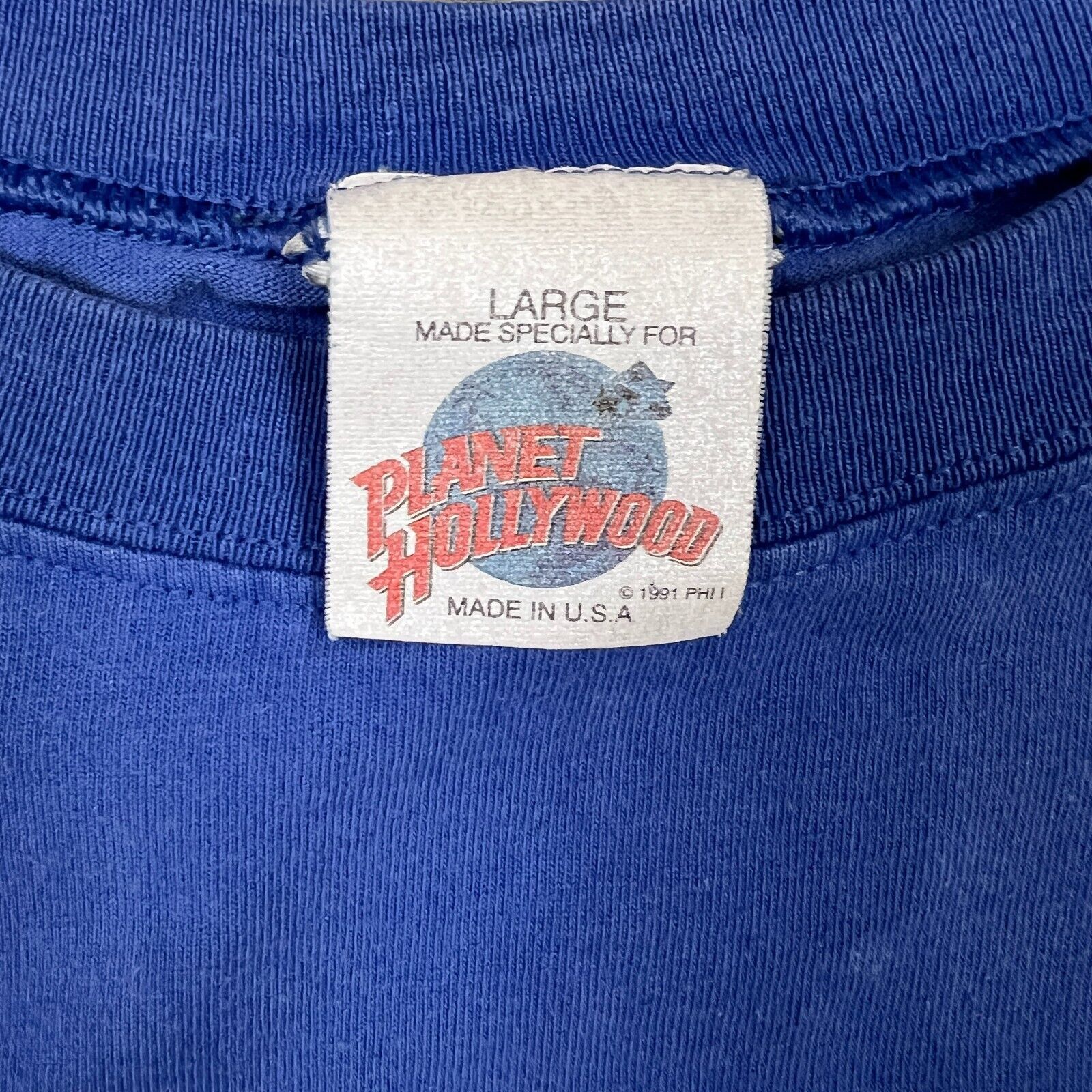 Planet Hollywood × Vintage VTG 1991 Planet Hollywood Paris T Shirt USA Short Sleeve Tee Size US L / EU 52-54 / 3 - 4 Thumbnail