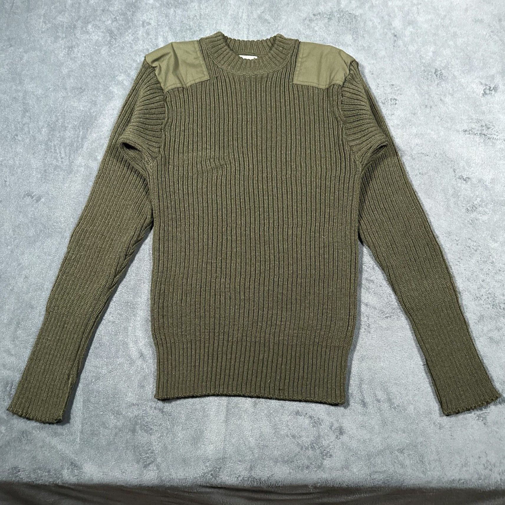 Olive VINTAGE Woolly Pully Sweater Men Small Fall Winter 80s Army Grunge Olive Drab USA Size US S / EU 44-46 / 1 - 2 Thumbnail