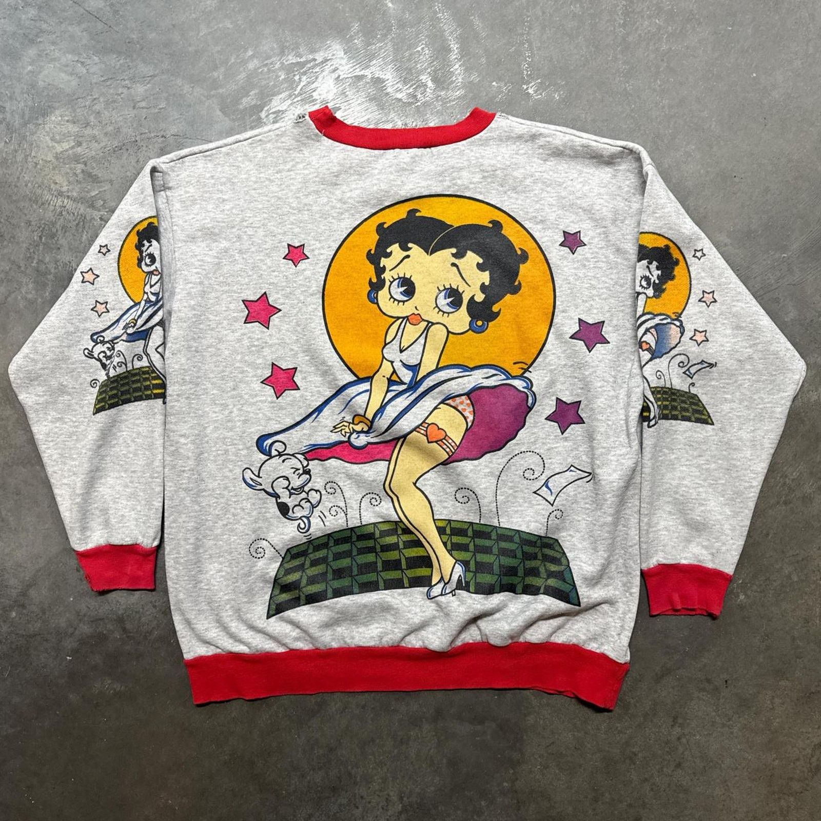 Vintage Vintage 80s Betty Boop Mega Print Double Sided Crewneck Size US L / EU 52-54 / 3 - 6 Thumbnail